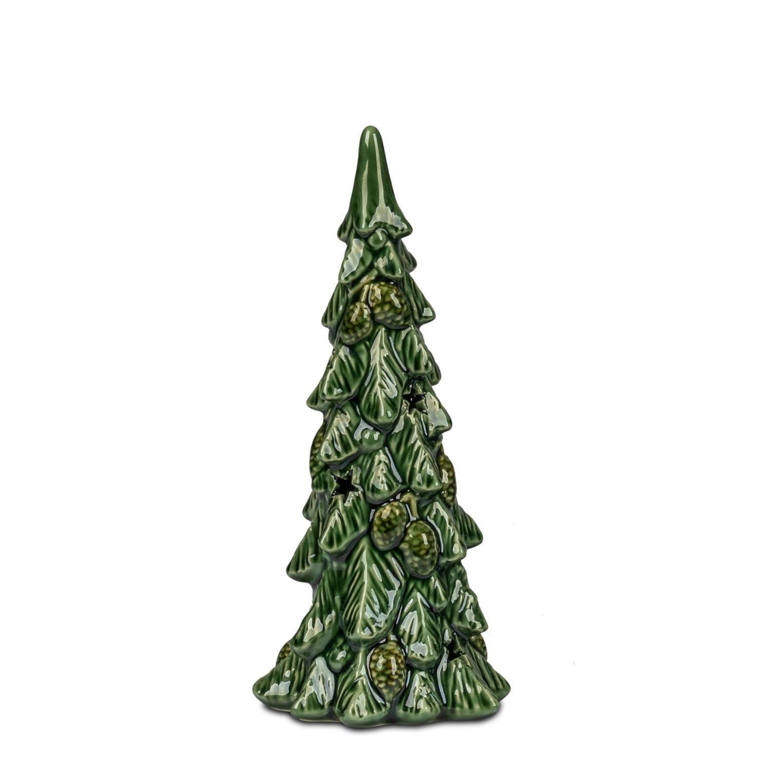 formano Dekoschale Winterzeit, Mit Timerfunktion, Grün, Baum, ⌀ 10cm, Grün, Baum, H: 24cm