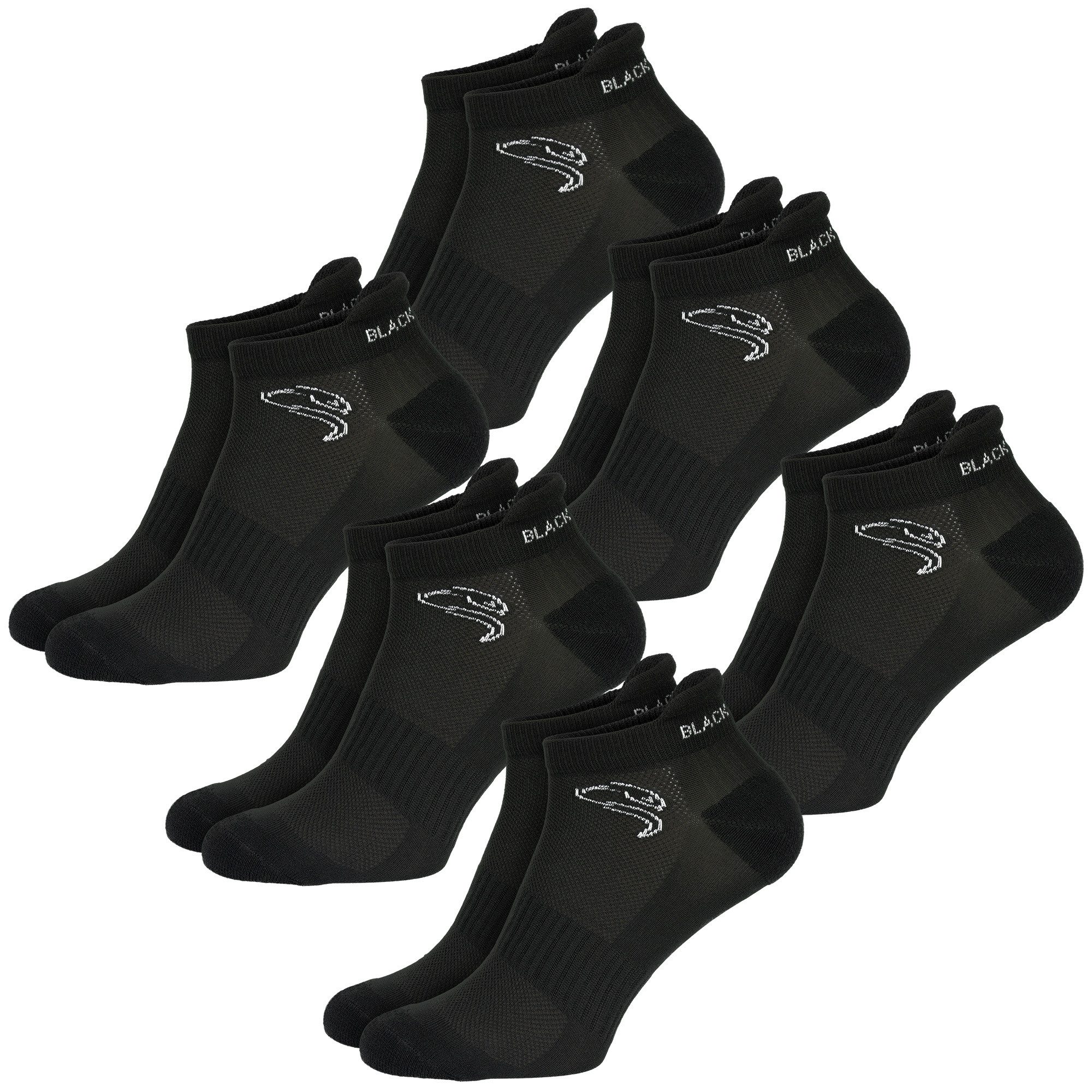 Black Snake Sportsocken Sport Sneaker Socken Damen Herren mit Kompression (Socken-Set, 6-Paar, Sport Sneaker Socken mit Kompression) Gepolsterte Sportsocken mit Kompression und Knöchelschutz