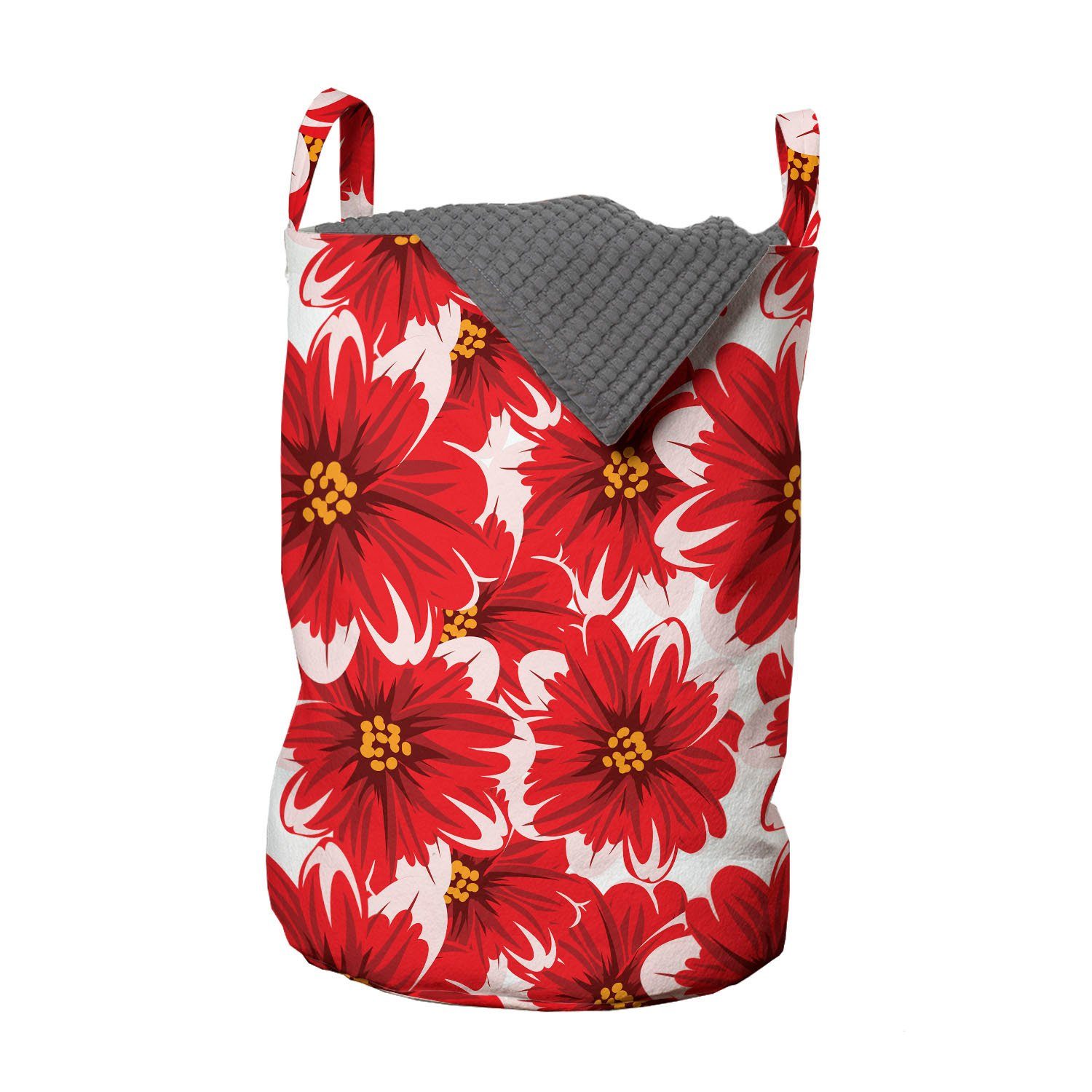Abakuhaus Wäschesäckchen Wäschekorb mit Griffen Saisonale Waschsalons, Kordelzugverschluss für Frühling Romantischer Blume