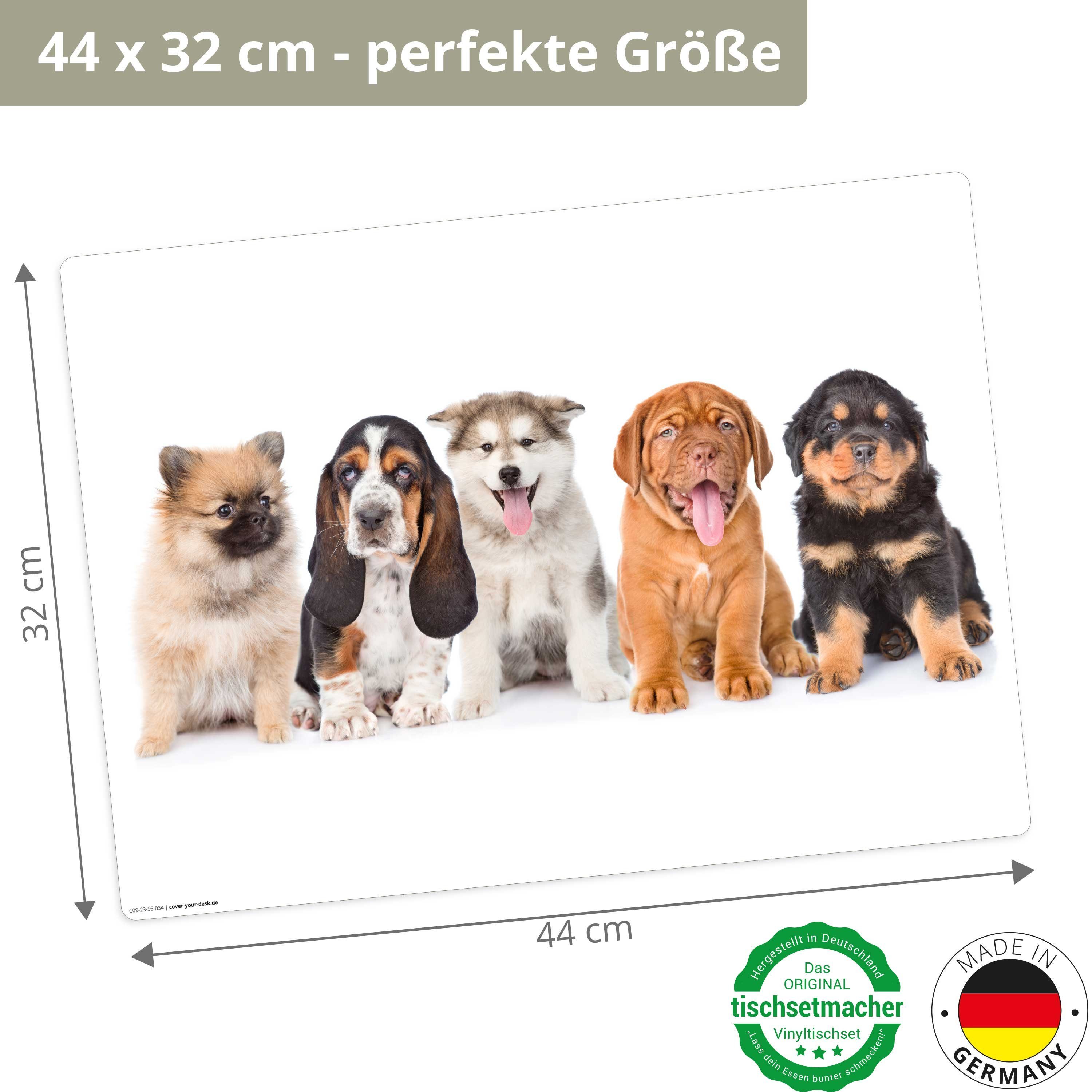 - erstklassigem Made cm abwaschbar 32 1-St., Tischdekoration), - Vinyl x 44 Hundewelpen, (Kunststoff Für BPA-frei), (aus Tischsetmacher, Germany süße in rutschfeste - Platzset, - 5 Platzset Tischset, Kinder