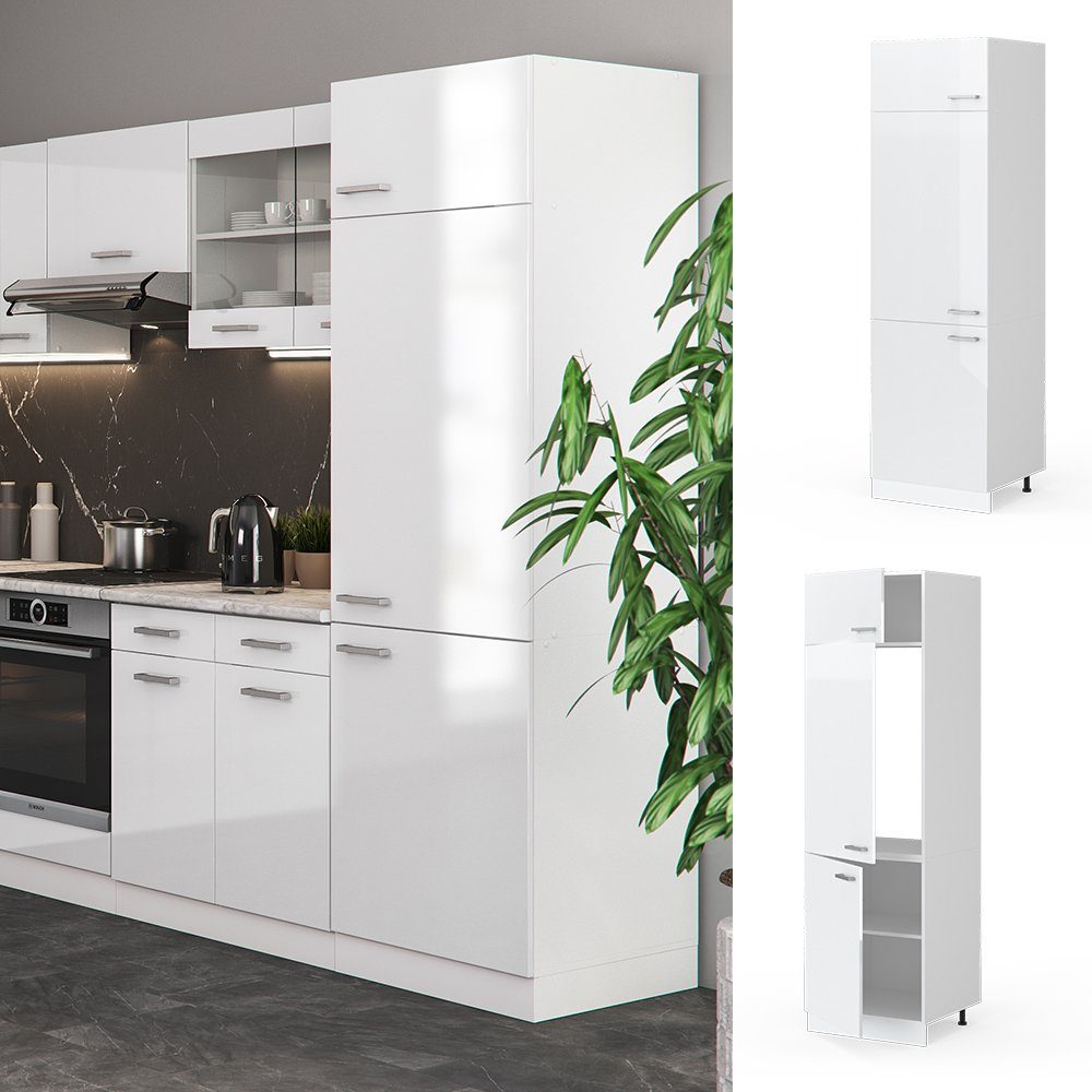 Vicco Kühlumbauschrank R-Line, Weiß Hochglanz/Weiß, 60 günstig online kaufen