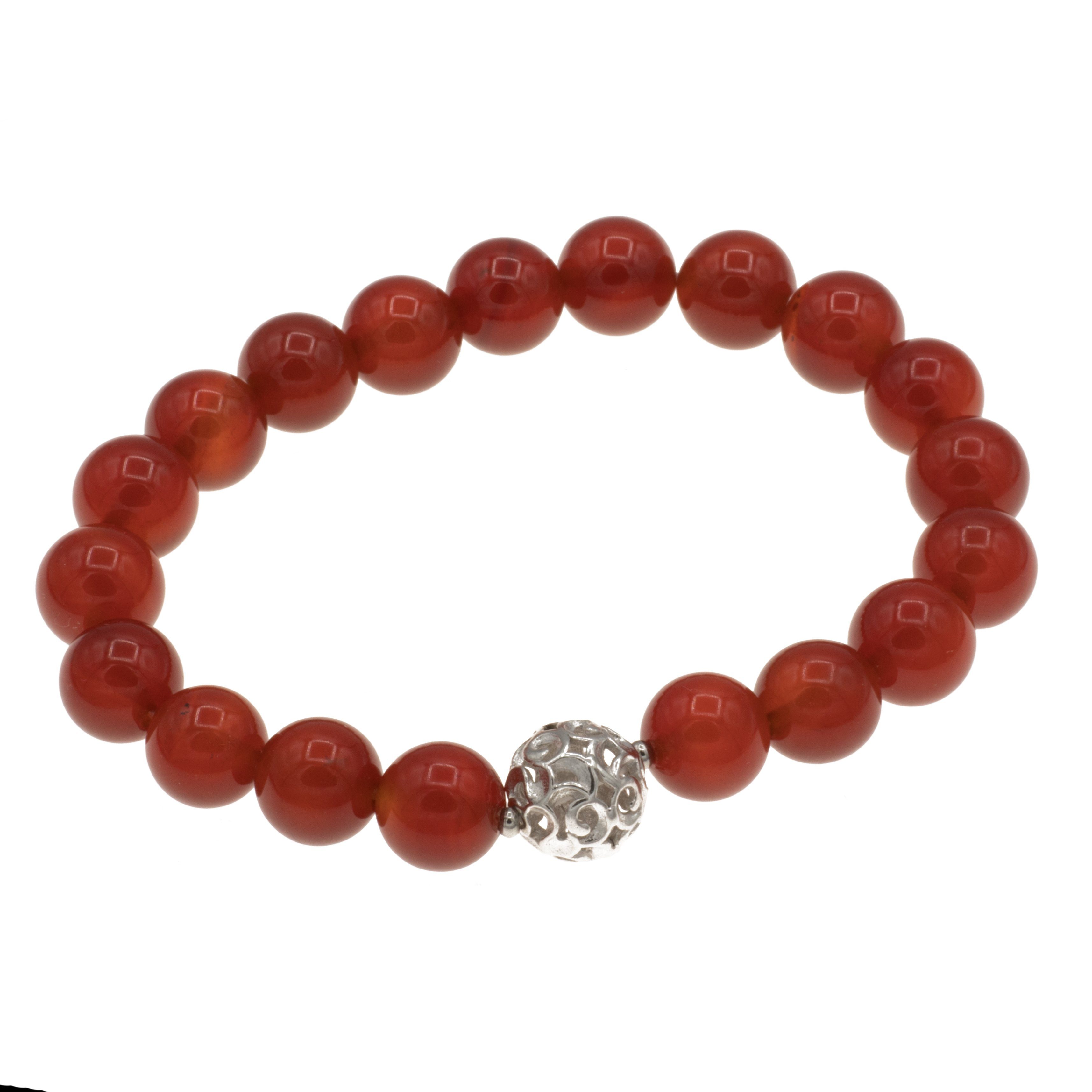 Bella Carina Perlenarmband Armband mit Karneol Perlen 10 mm und Silberperle günstig online kaufen