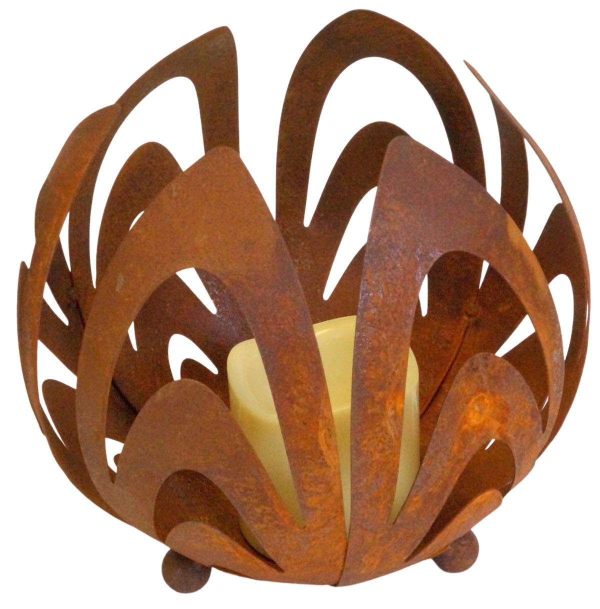 Lünemann Bodenwindlicht Zauberhafter Lichterglanz: Unser Windlicht „Tulpe“ im Edelrost-Design (1 St)