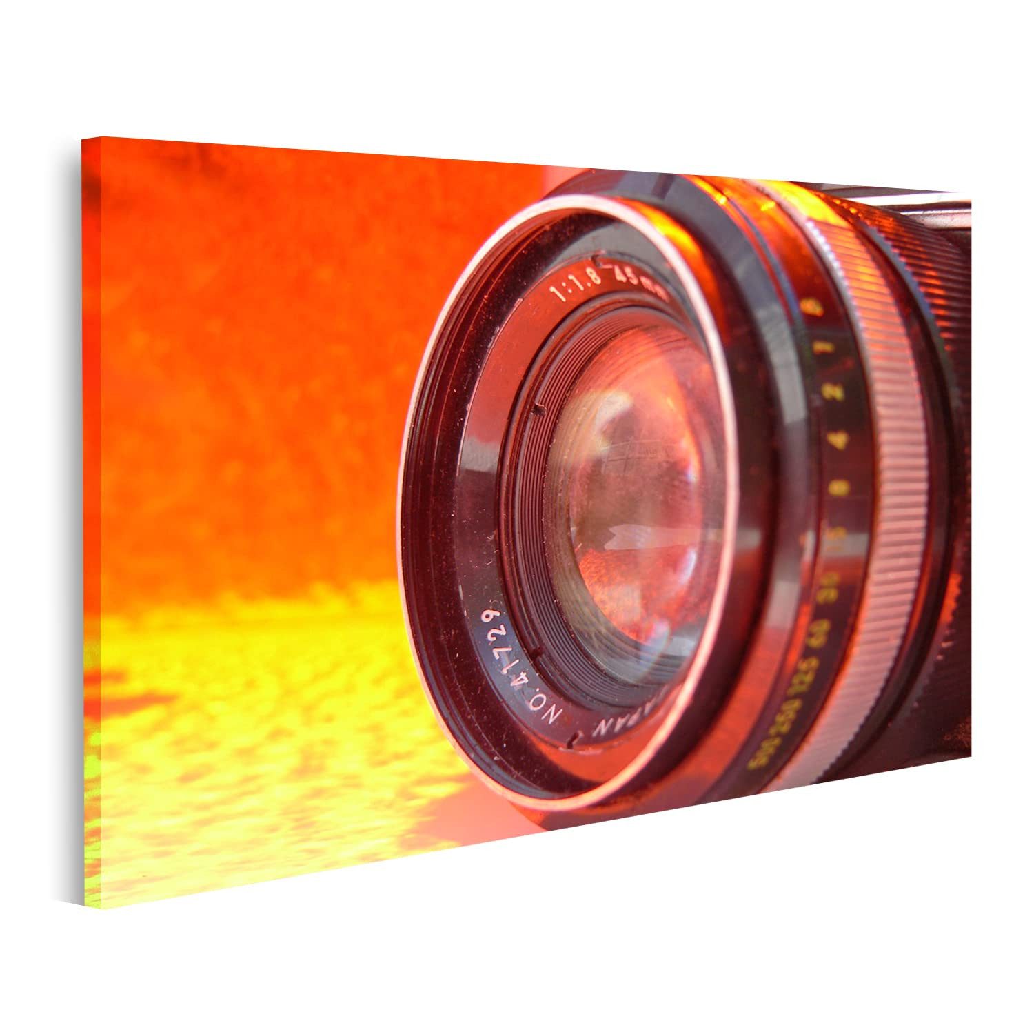islandburner Leinwandbild Retro Orange Kamera objektiv Fotograf IOCA-1P