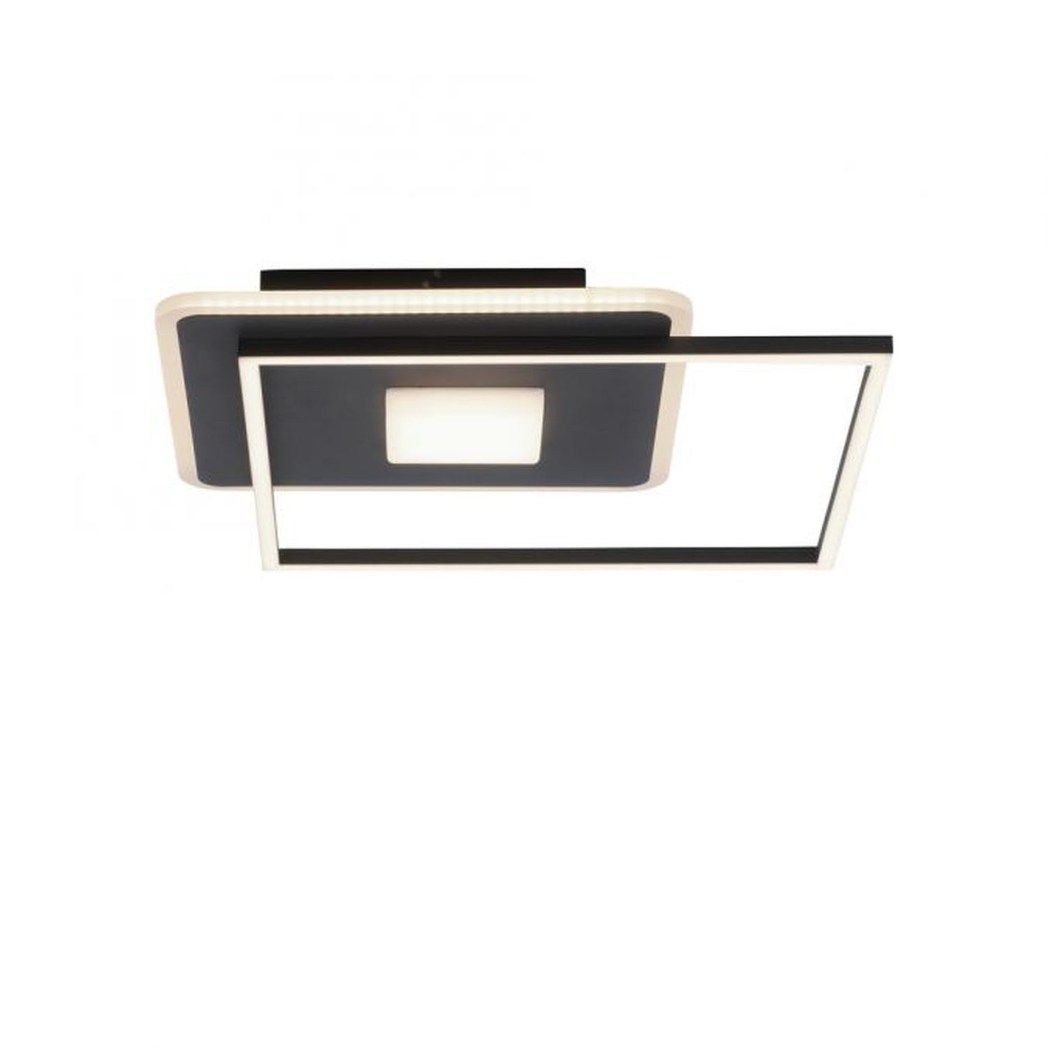 Licht-Erlebnisse Deckenleuchte MAVREN, LED fest integriert, Warmweiß, LED Metall 45 cm breit Schwarz eckig warmweißes Licht 3000 K 3600 lm