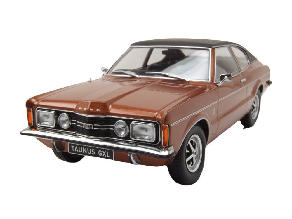 Modellauto Ford Taunus GXL Coupe 1971 braun metallic matt schwarz