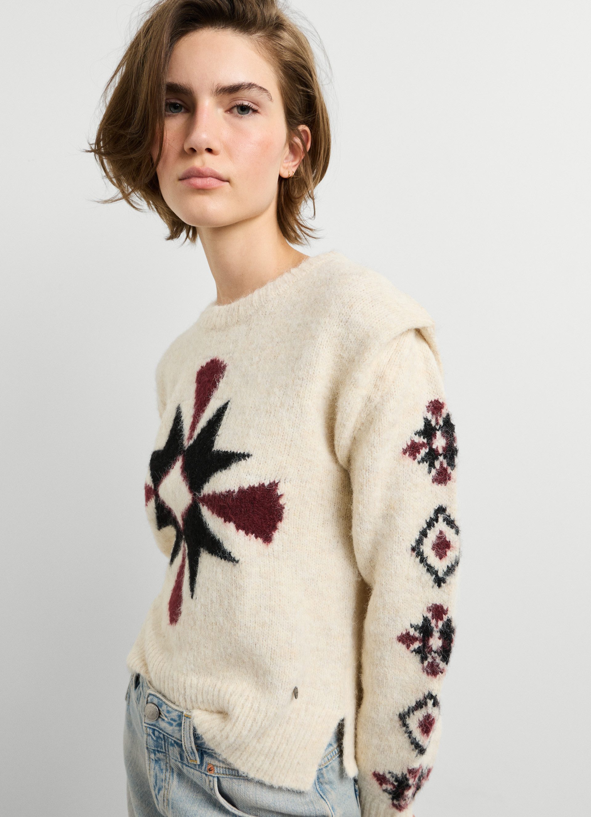 Pepe Jeans Strickpullover AUDREY mit betonter Schulterpartie, Rundhals