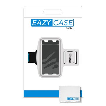 EAZY CASE Handyhülle Universal Sportarmband für Smartphones bis 5,5 Zoll, Laufhülle Fitness Armband Arm Handyhülle für Laufen, Joggen etc. Weiß