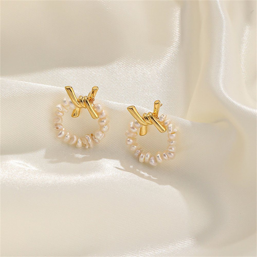 Rouemi Paar Ohrstecker Perlenohrringe einfache Frauen, großzügige für und Vintage-Ohrringe