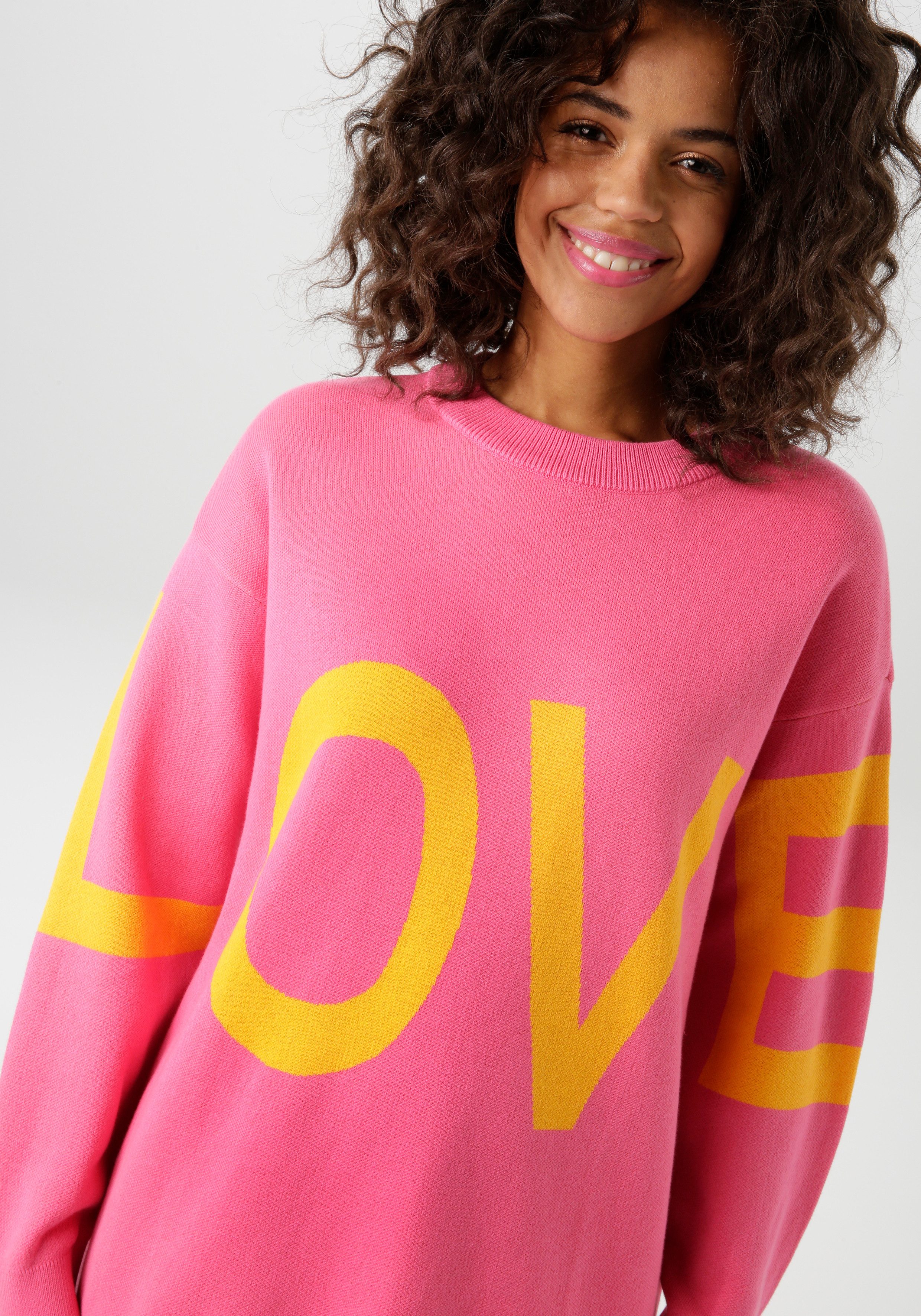 Aniston CASUAL Strickpullover, mit eingestricktem LOVE-Schriftzug günstig online kaufen