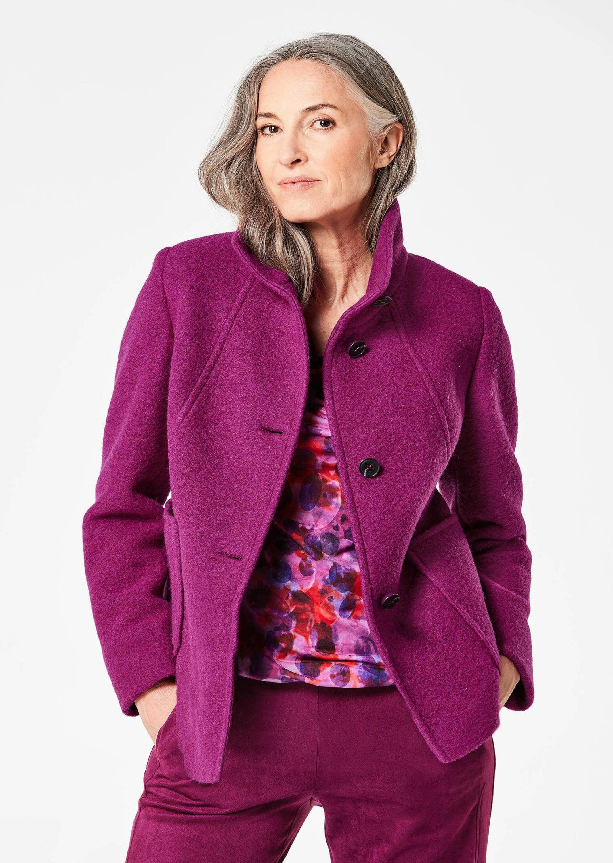 GOLDNER Wolljacke Elegante Kurzjacke mit Stehkragen Businessjacke mit Knopf günstig online kaufen