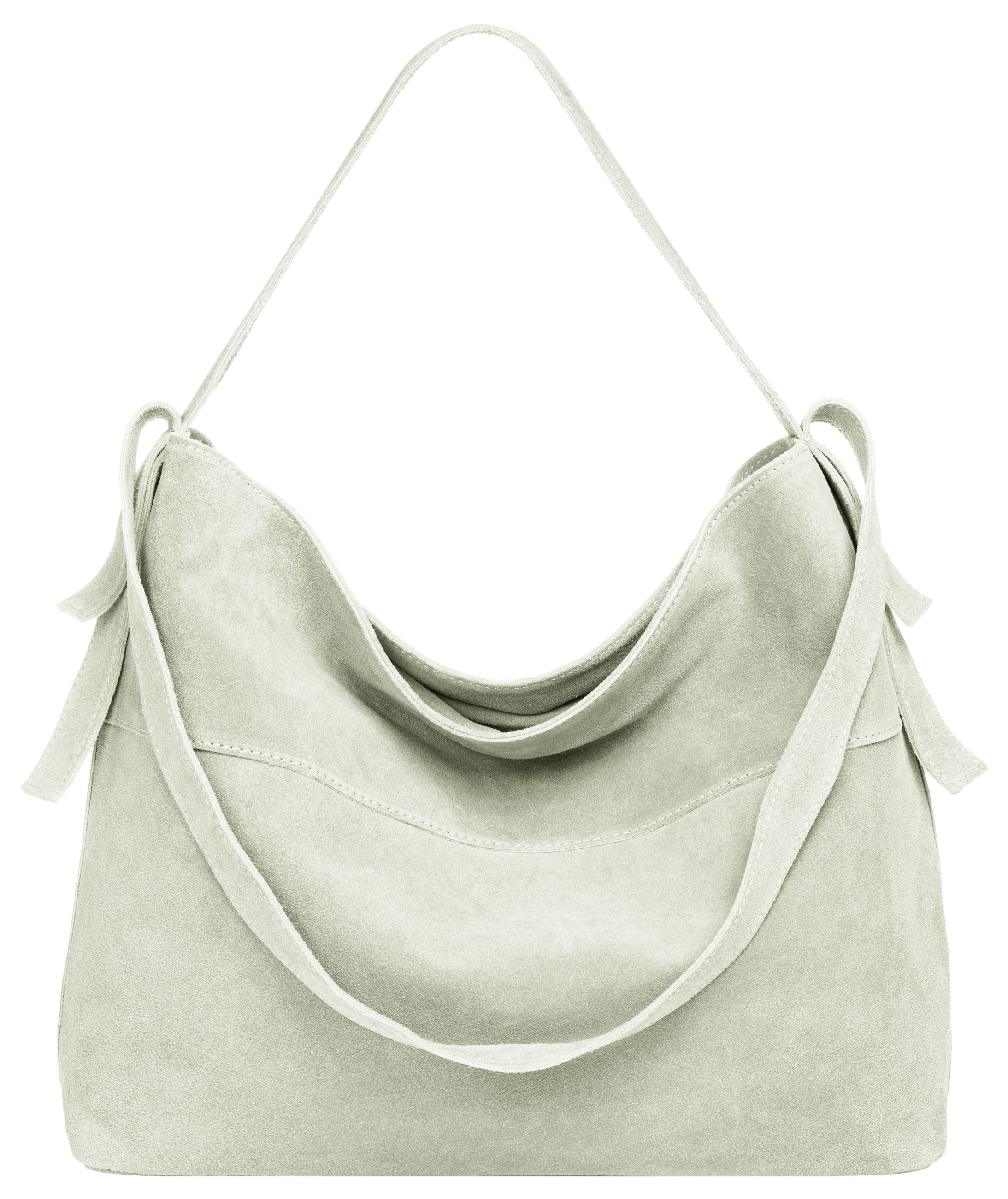 Caspar Schultertasche große Vintage Damen Leder Handtasche - PREMIUM LINE - Modell No.816, 100% italienisches Wildleder, samtig weich, angenehmer Tragekomfort