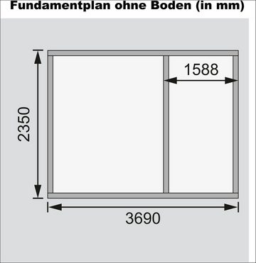 Karibu Gartenhaus Radusee 0, BxT: 406x312 cm