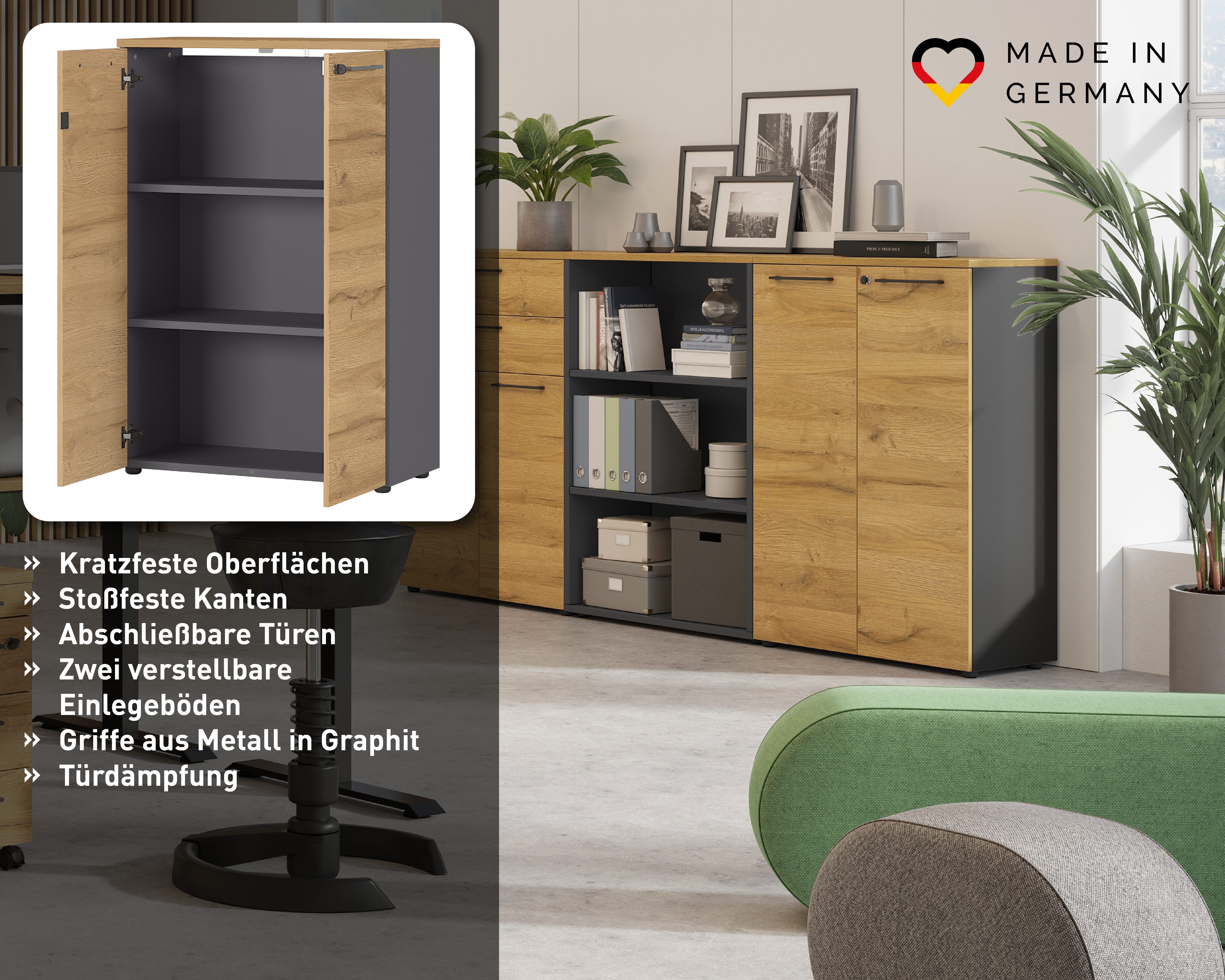 GERMANIA Aktenschrank GW-Agenda opt. mit Schublade, Maße 80x120 cm, Made in Germany – Bild 3 von 5