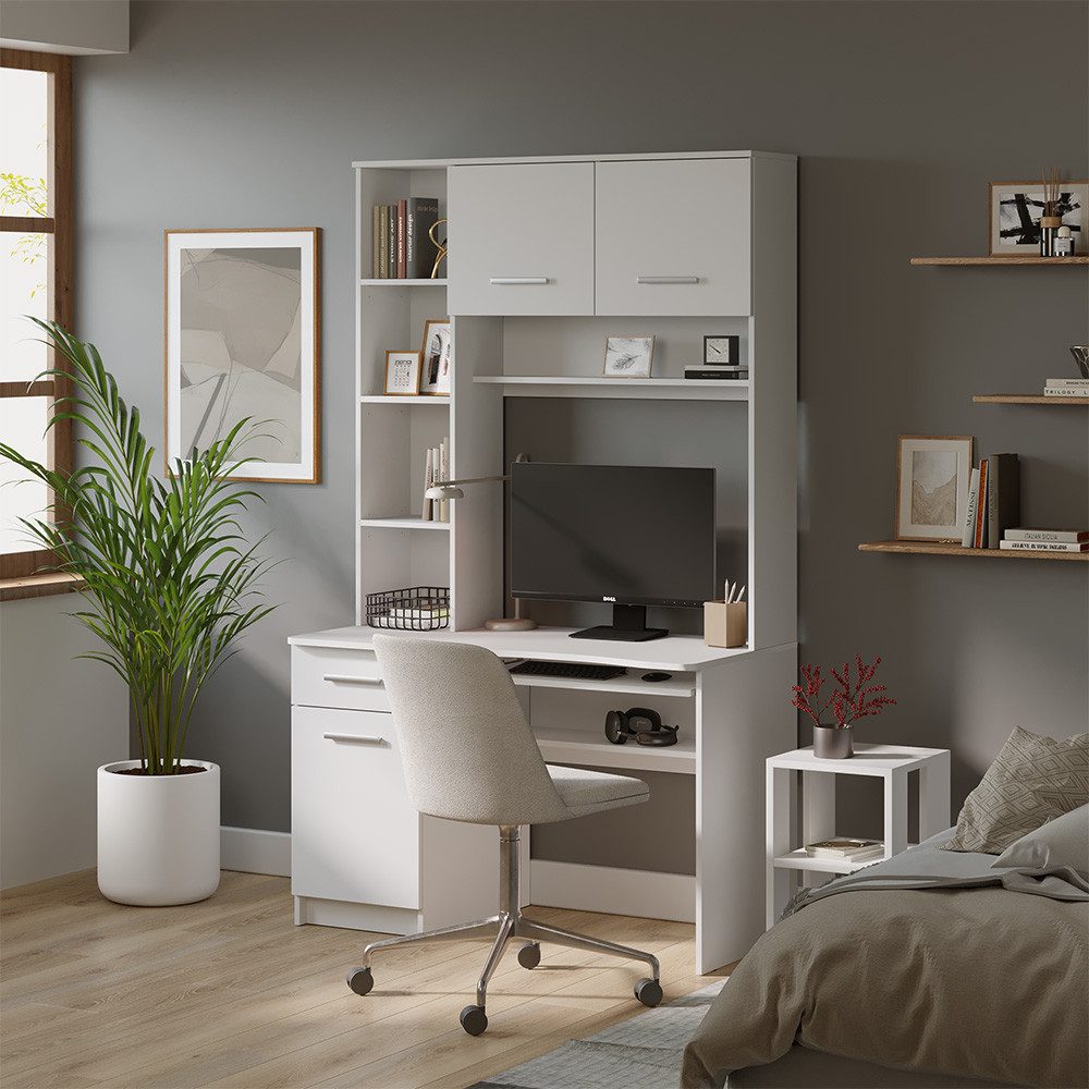 Vicco Schreibtisch Crossline, Weiß, 120.1 x 59.5 cm (1-St)