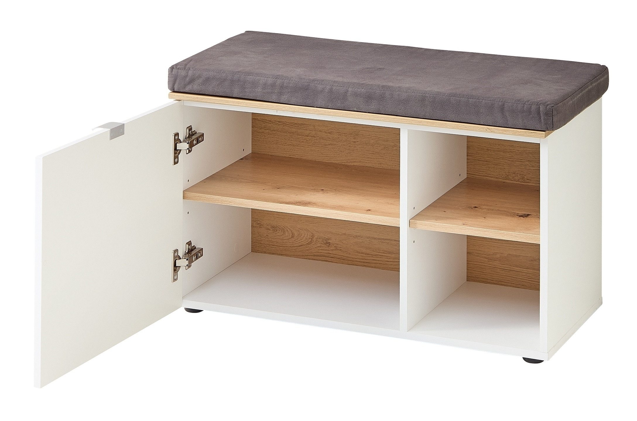 Innostyle Schuhbank in Weiß matt, mit Sitzkissen - 78x50x38cm (BxHxT) – Bild 3 von 5