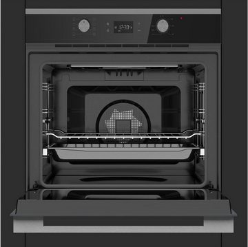 Klugmann Backofen-Set KO608TCX, mit 1-fach-Teleskopauszug, AquaLystic, Drehspieß, 72 L, vitroceramic Gaskochfeld nicht glas, WOK4kW Aufsatz