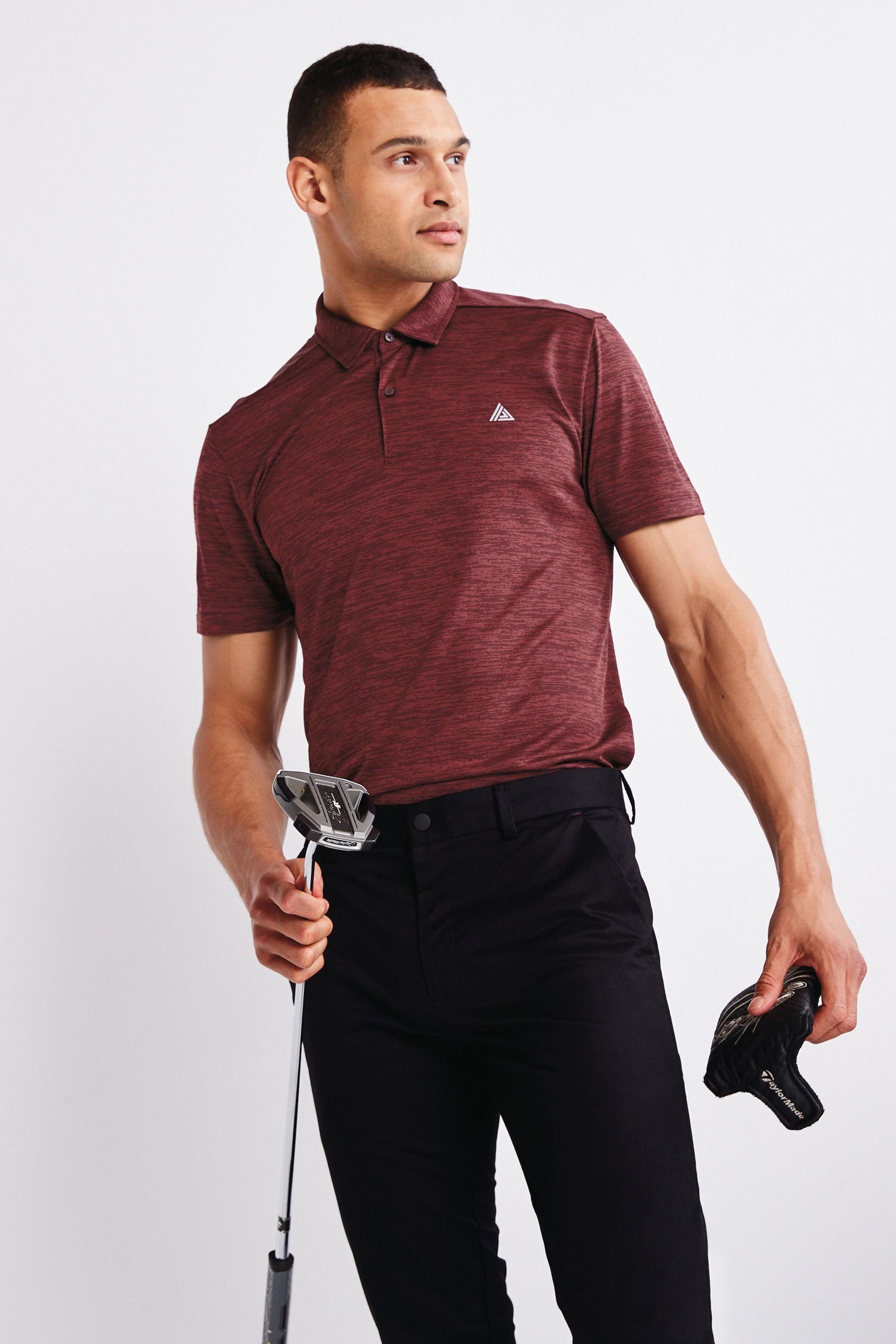 Next Poloshirt Next Active Golf Polohemd Burgundy (1-tlg) Red