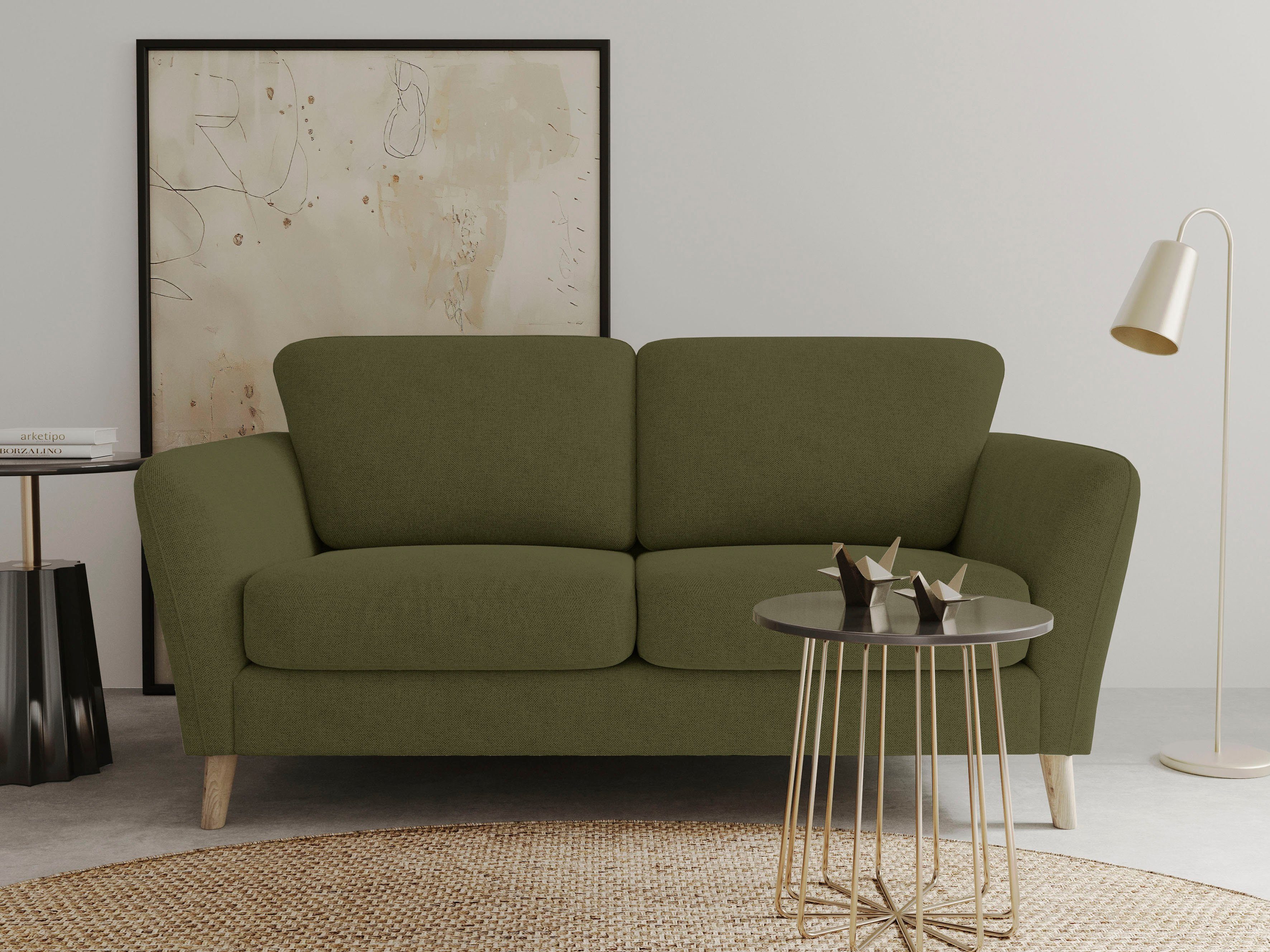 OTTO home 2-Sitzer MARSEILLE Kompaktsofa 170 cm, Cord, Flachgewebe, Struktur, Webstoff, mit Massivholzbeinen aus Eiche, verschiedene Bezüge und Farbvarianten