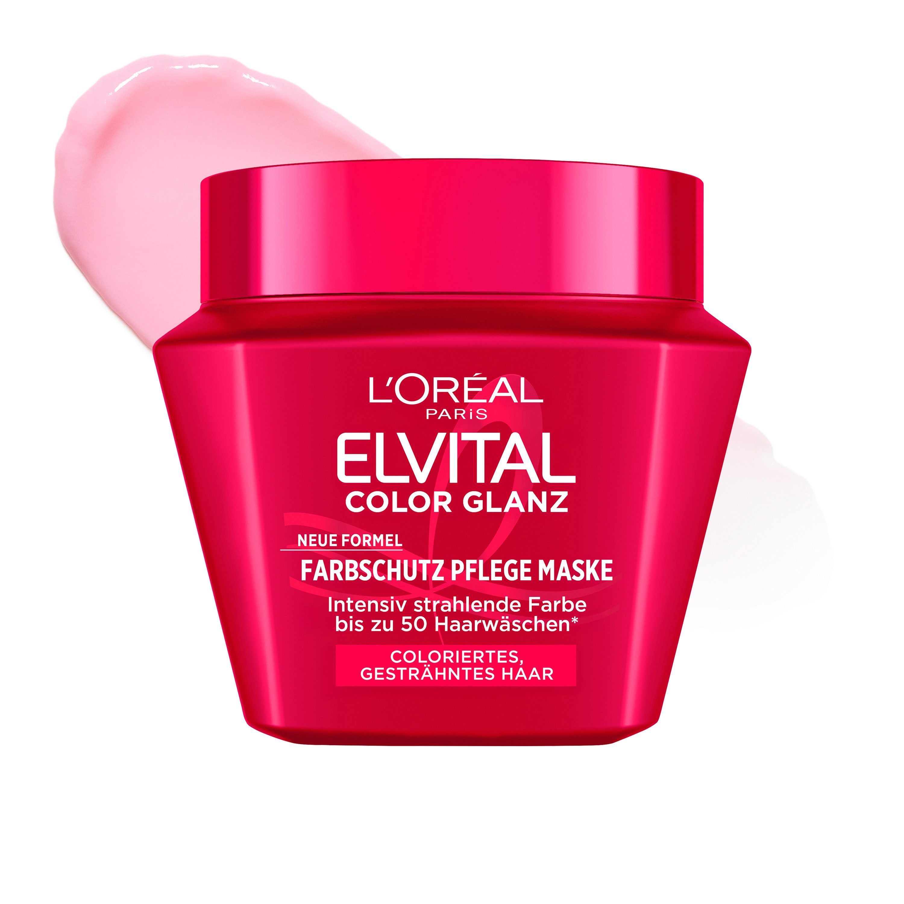 L'ORÉAL PARIS Haarmaske ELVITAL COLOR GLANZ MASKE, für coloriertes, gesträhntes Haar