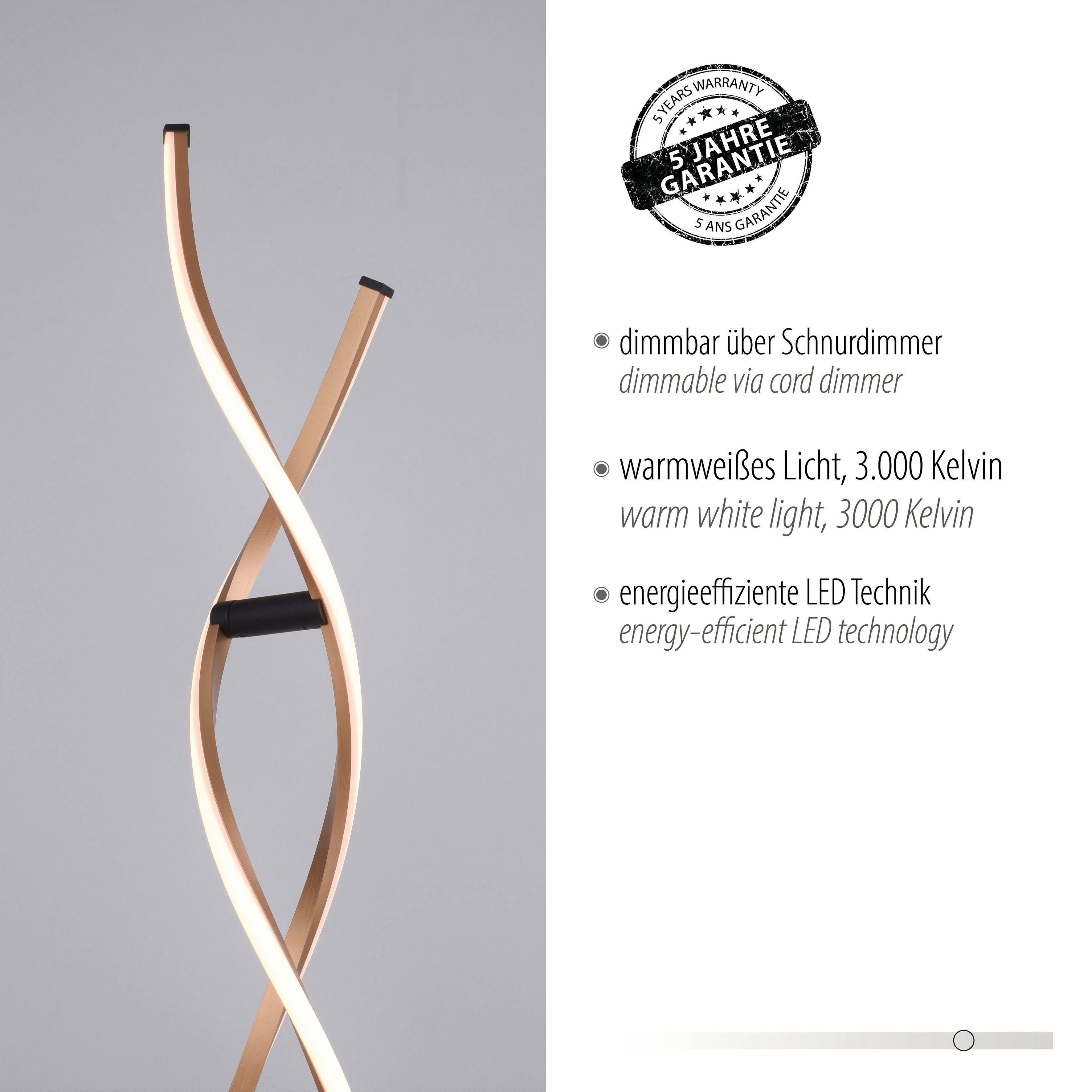 Paul Neuhaus Stehlampe POLINA, Dimmfunktion, LED fest integriert, Warmweiß, LED, dimmbar über Schnurdimmer