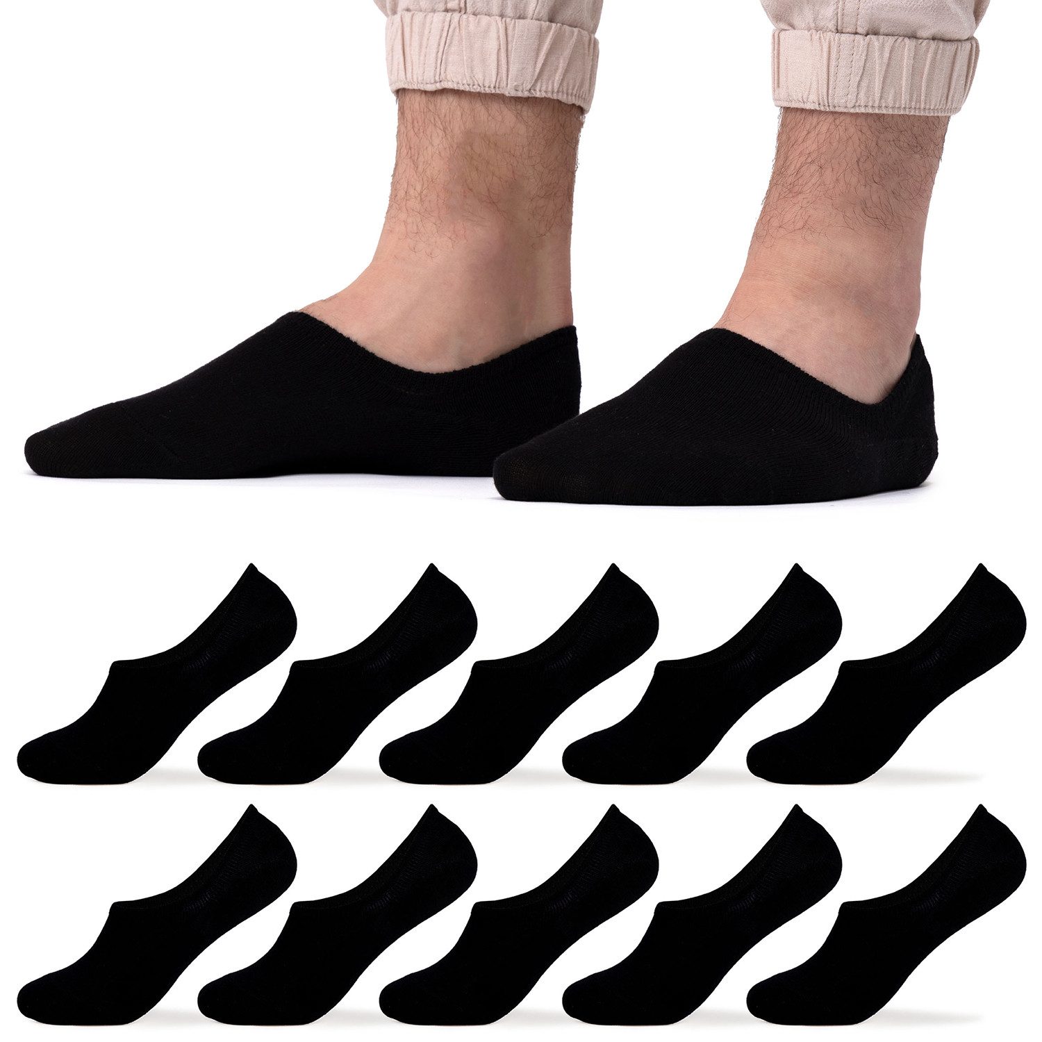 OCCULTO Füßlinge Herren Füsslinge 10er Pack (Modell: Strolch) (10-Paar)