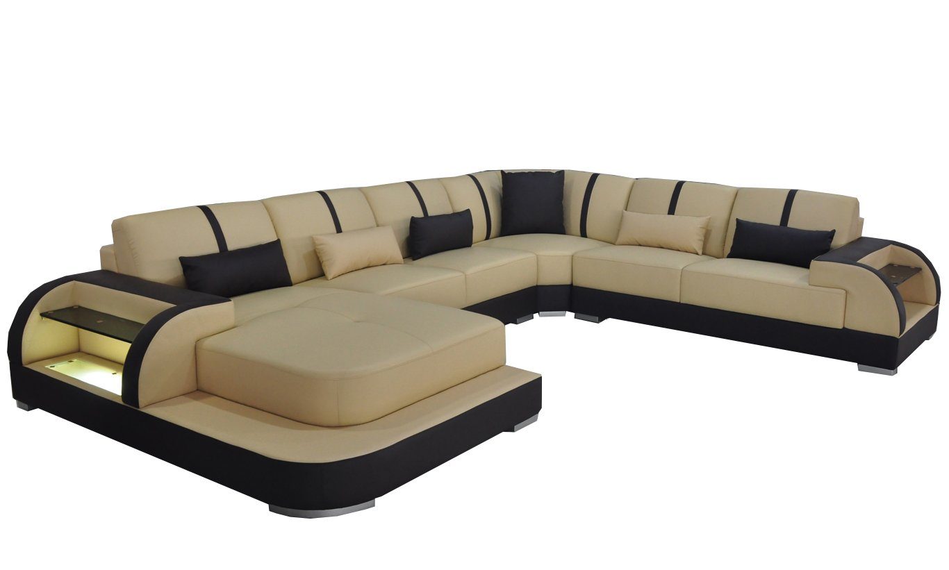 JVmoebel Ecksofa, Eck Design Leder Sitz Polster Sofas Wohnlandschaft Couch Moderne