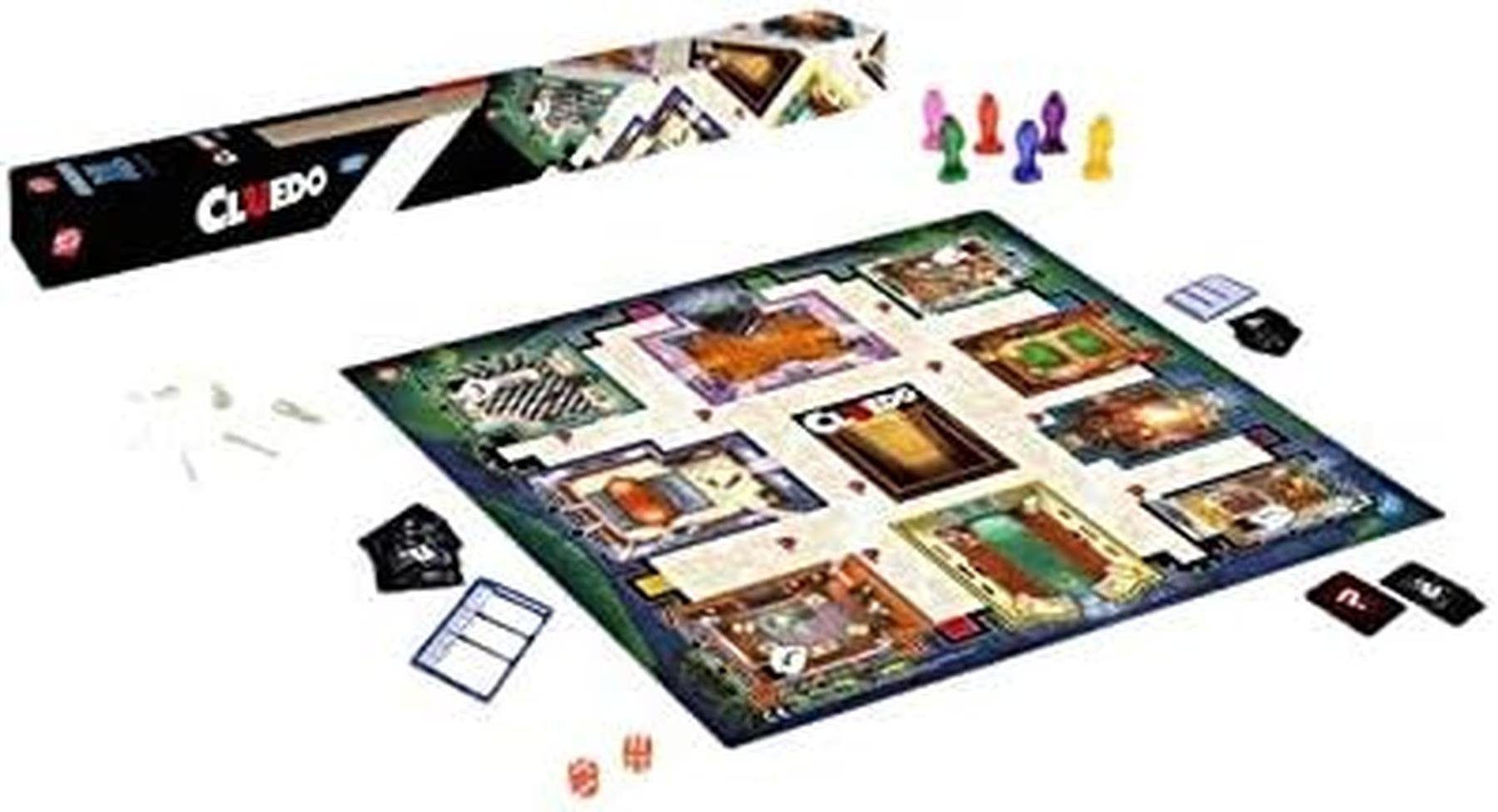 Hasbro Spielmatte CLUEDO Brettspiel Geselschaftsspiel Junior XL Spielmatte 61x61cm Spiel (1-St), Abmessungen Spielmatte: 61 x 61 cm Spieler: 2 - 6