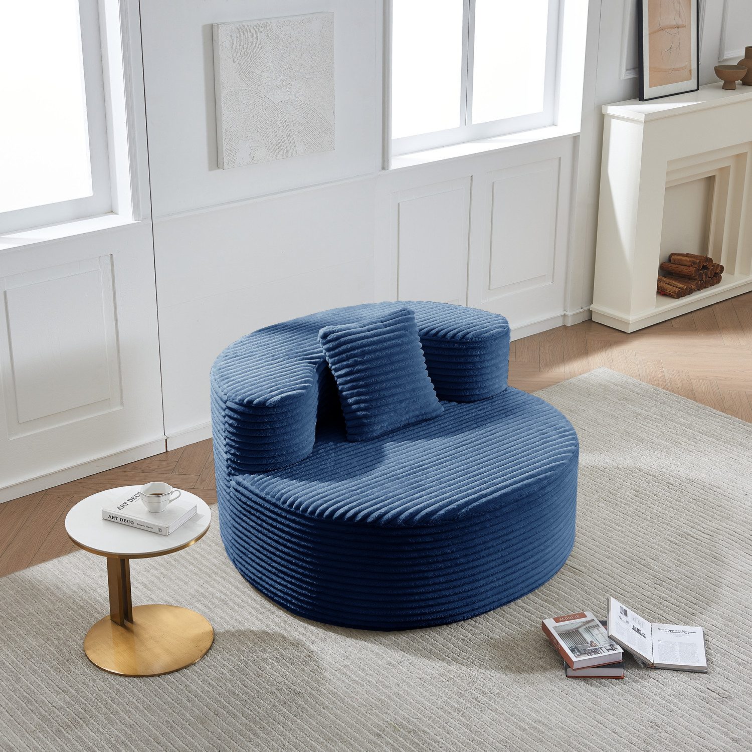 ANYSUN Sitzsack Sofa Einzelsofa,Sessel,Cloud Couch,Sofa Indoor Lounge (rundes Design für Lesen,-Kein Zusammenbau, Abriebfester Lounge Sessel), für Erwachsene & Jugendliche,Wohnzimmer, Schlafzi