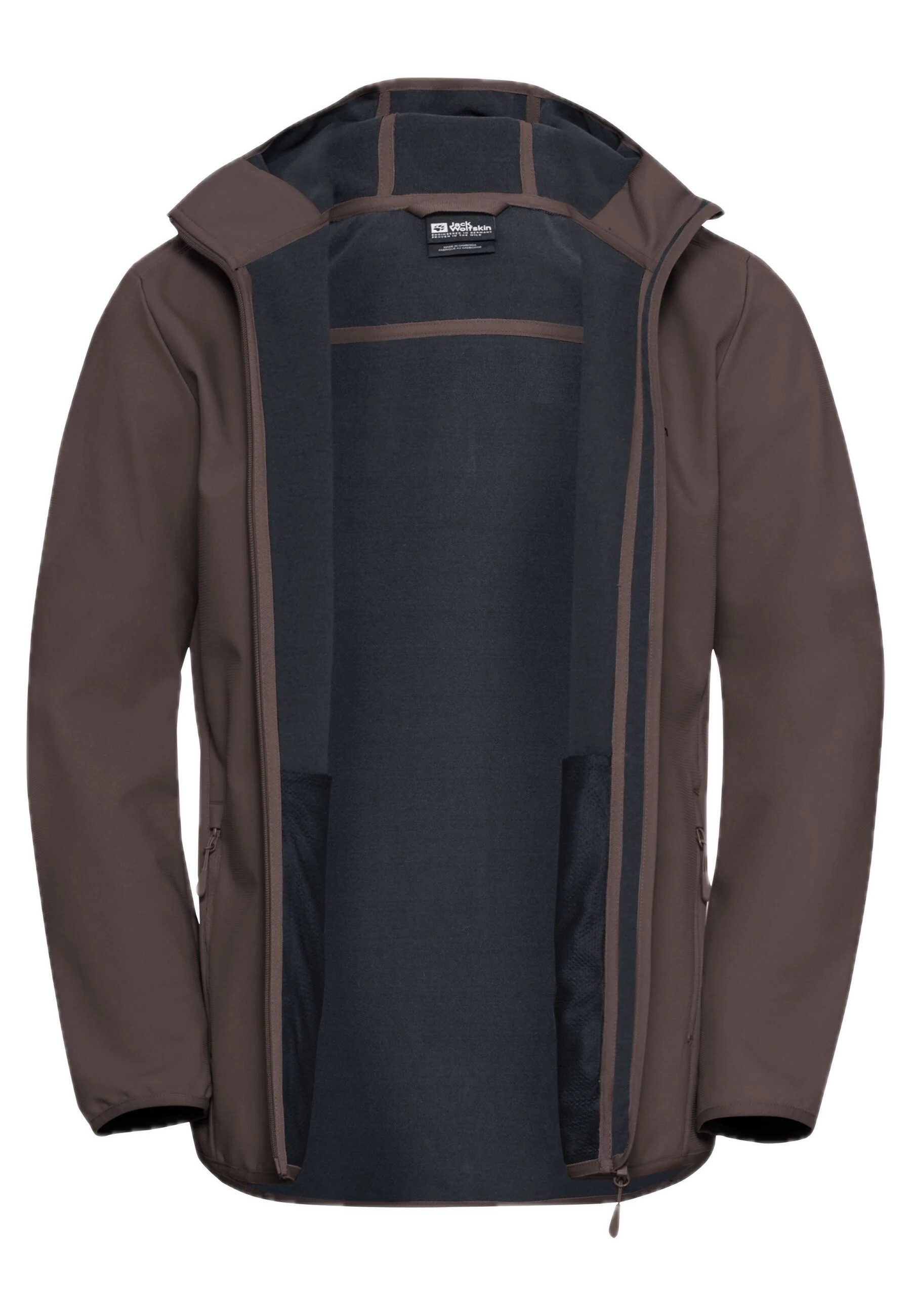 Jack Wolfskin Outdoorjacke JACK WOLFSKIN Bornberg Hoody M Softshelljacke Herren Peat Braun – Bild 2 von 5