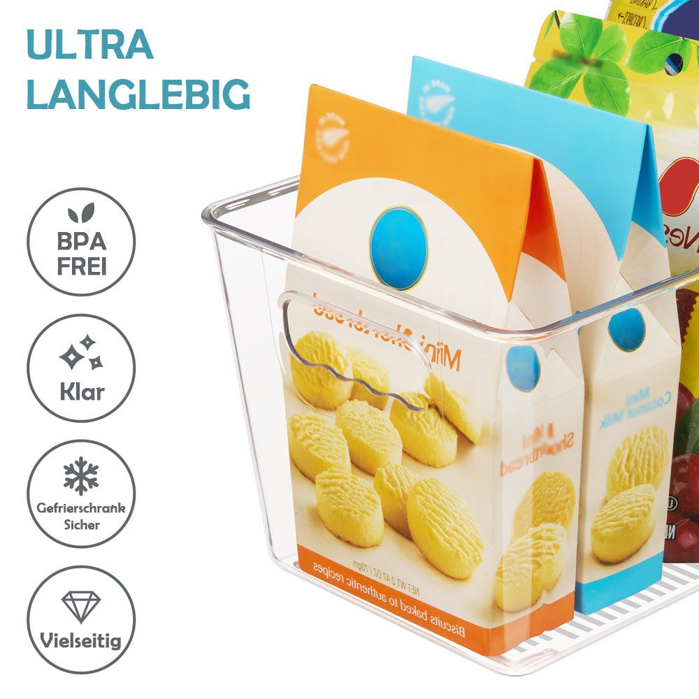 TUWENA Organizer Kühlschrank Organizer 6er Set, Stapelbare Küchen Organizer BPA Frei (6 St), Aufbewahrung Boxen für Einsatz in Kühlschränken, Schränken, Schubla – Bild 3 von 5