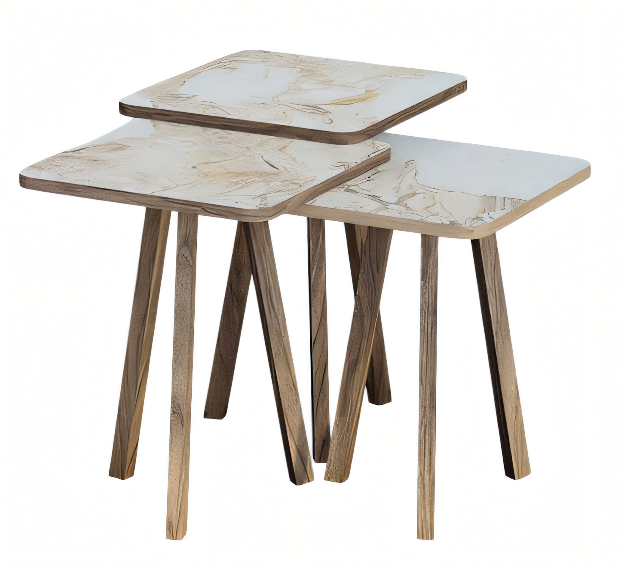 JVmoebel Couchtisch Beiges Couchtisch-Set aus Holz im modernen Stil (Set, Couchtisch, Couchtisch 2, Couchtisch 3), Made in Europe