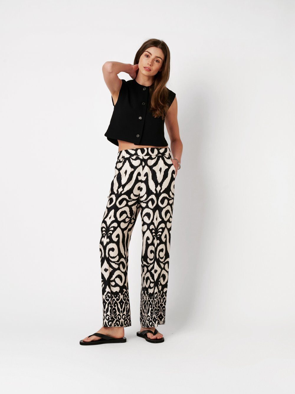ROSNER Palazzohose Mara Wide (1-tlg) mit kunstvollem Allover-Print