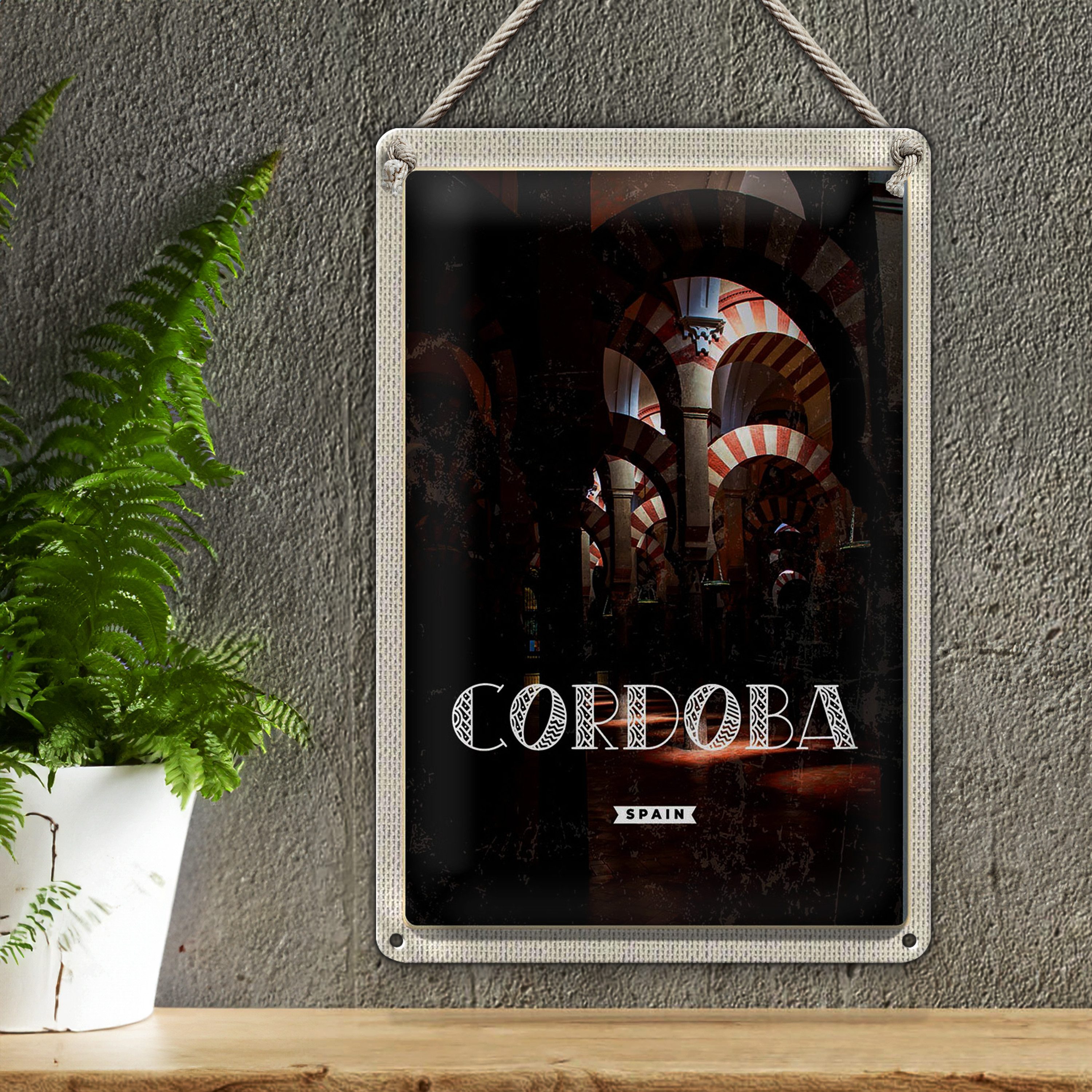 Roomando Metallschild Reise 30x40cm Retro Cordoba Spain römische Stadt