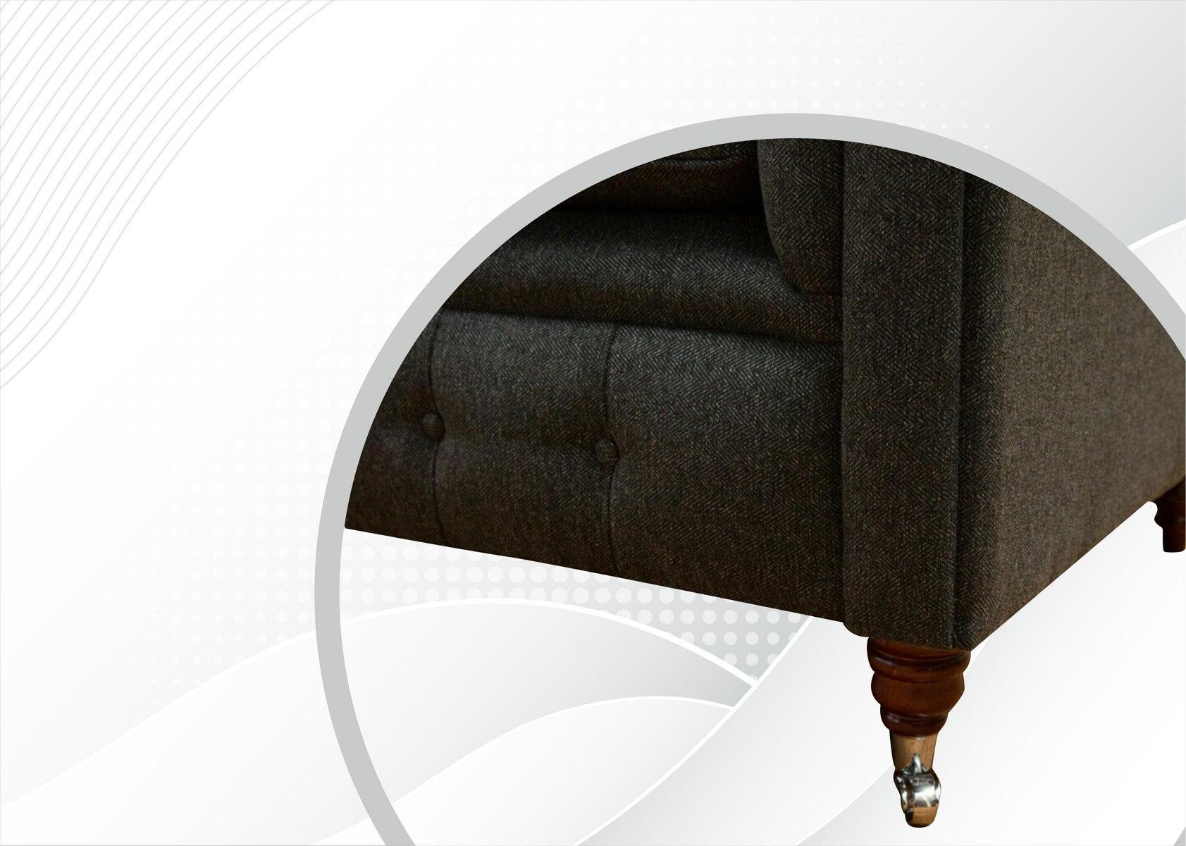 JVmoebel Chesterfield-Sofa, Chesterfield 3 Die cm, mit Sofa 197 Couch Knöpfen. Design Rückenlehne Sitzer