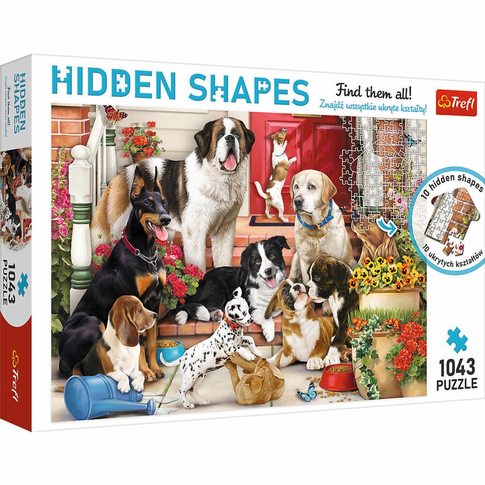 Trefl Puzzle Hidden Shapes Hunde Spaß, 1043 Puzzleteile