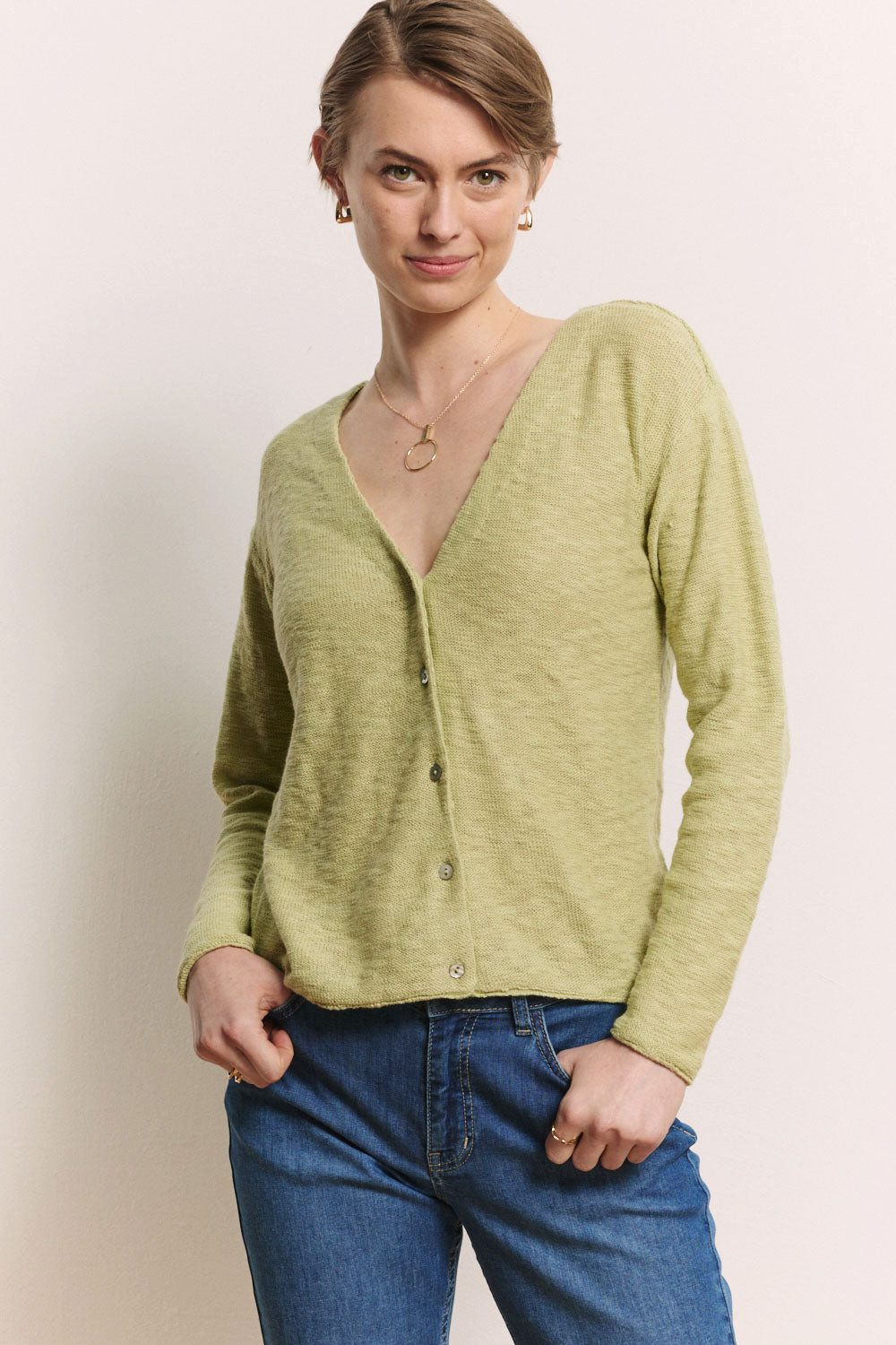 Tranquillo Strickjacke Strickjacke Ronjaa Slub Strick GOTS GOTS-zertifizierte Slub-Strickjacke aus Bio-Baumwolle