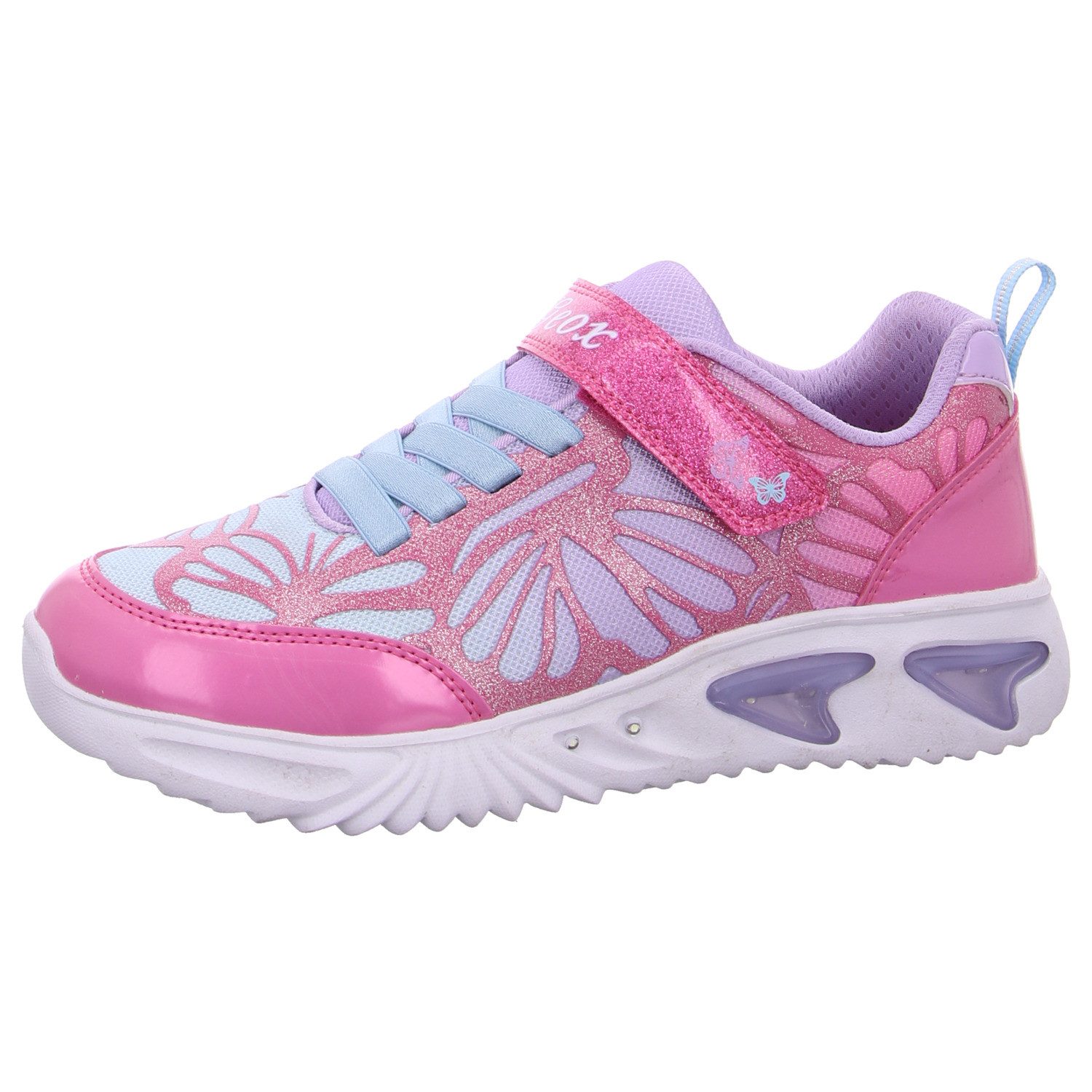 Geox J Assister Girl Sneakers voor meisjes, Lt Violet Watersea, 32 EU