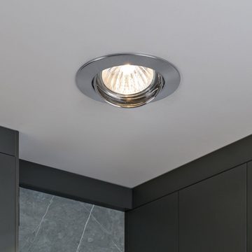 etc-shop LED Einbaustrahler, Leuchtmittel nicht inklusive, 12er Set Einbau Lampen Gäste Zimmer Strahler Spots ALU Leuchte