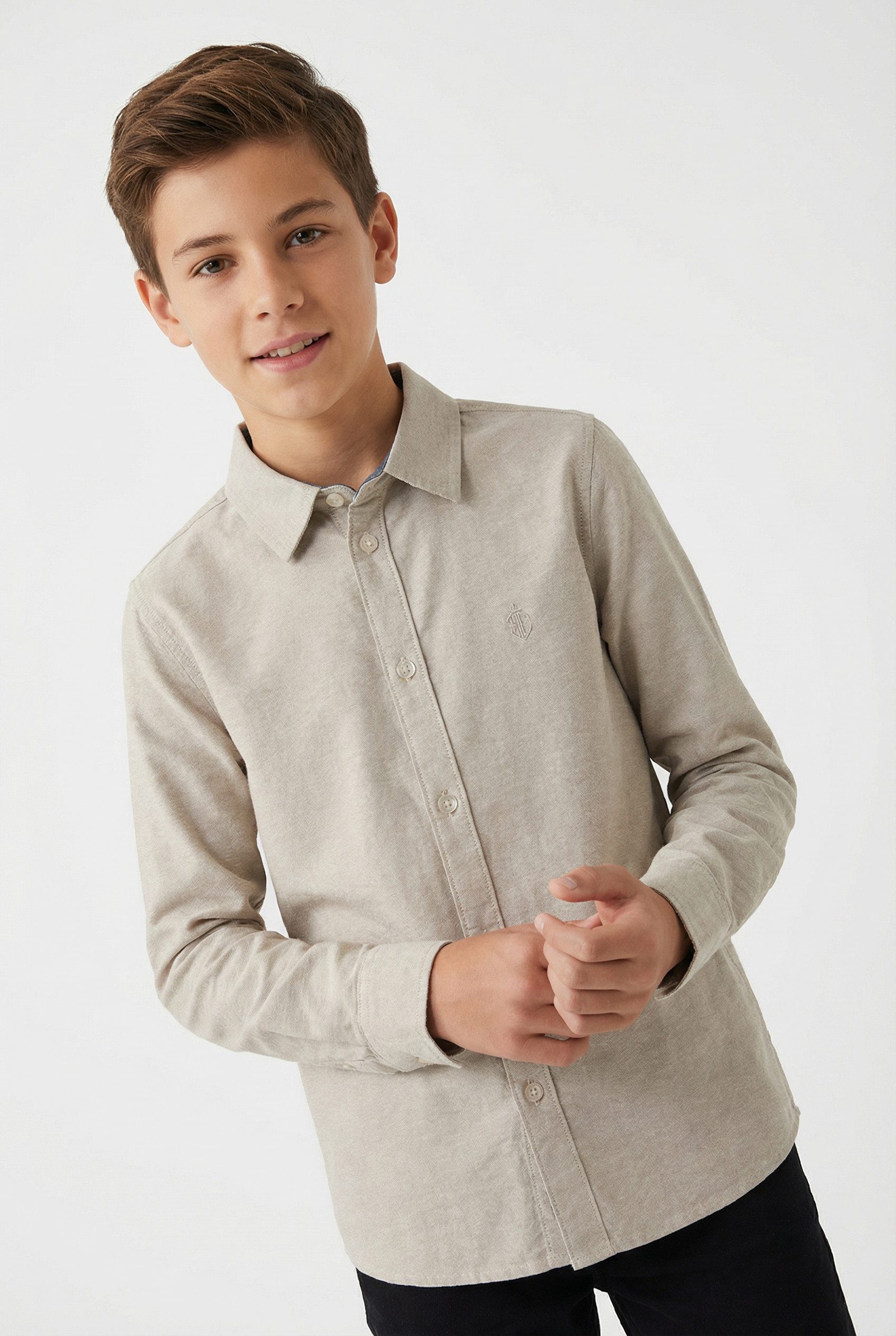 Name It Langarmhemd NKMNEWSA für Jungen mit Knopfleiste und Baumwollkomfort unifarben, casual, regular fit, Baumwolle, Hemdkragen