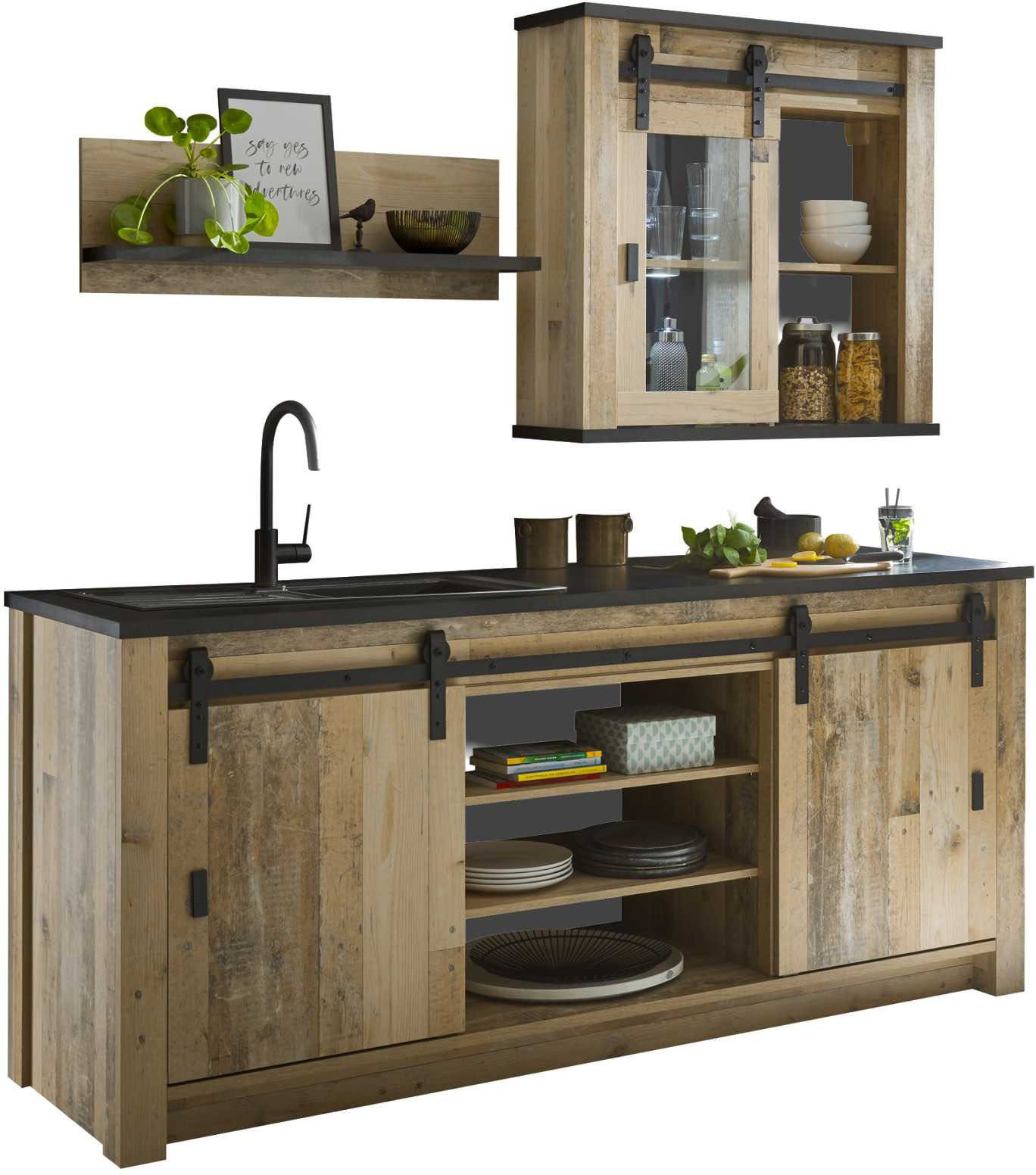 Home affaire Küche Sherwood, Breite 201 cm, ohne E-Geräte günstig online kaufen