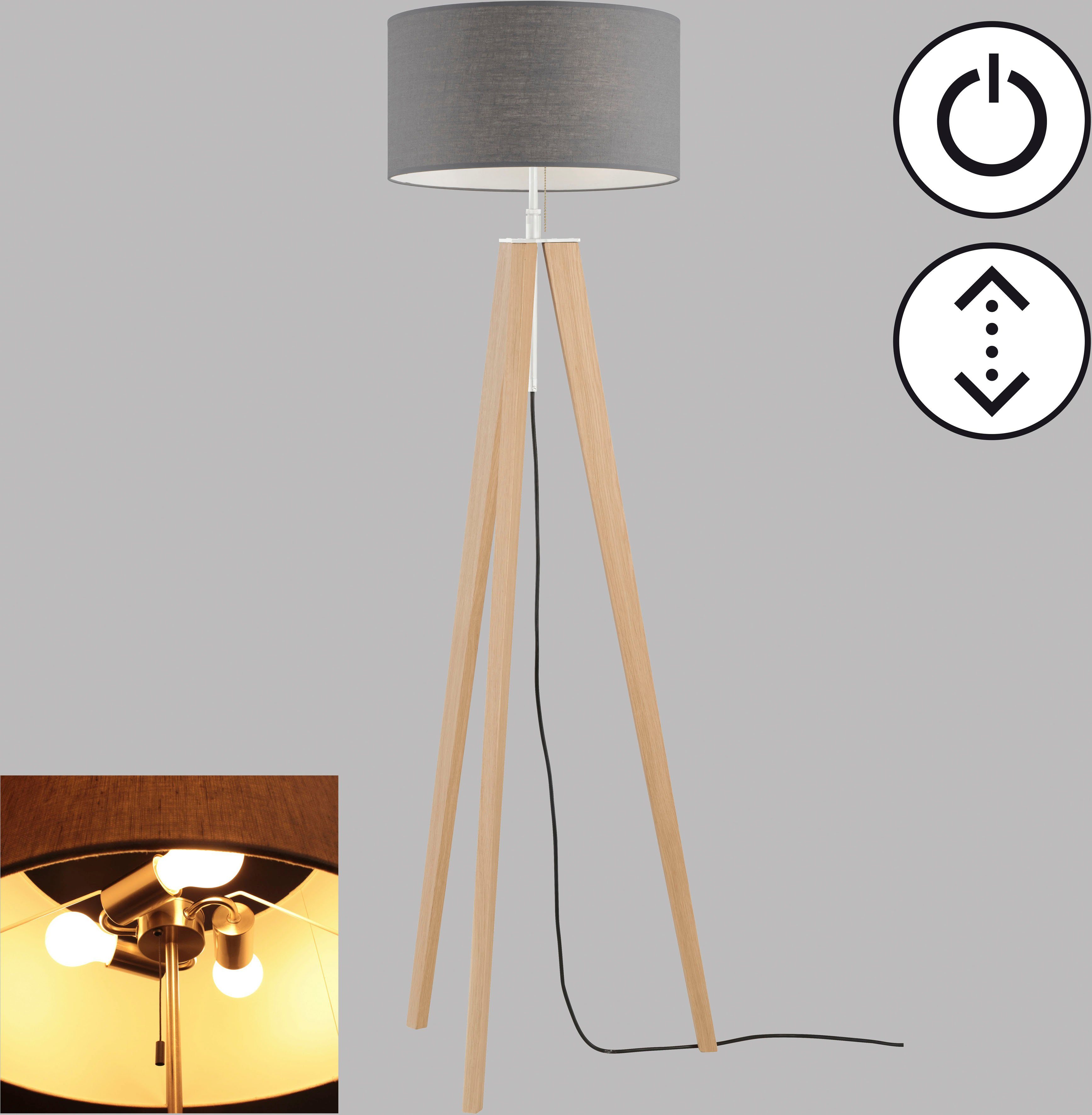 FISCHER & HONSEL Stehlampe Shine-Wood, Verarbeitung hochwertige Leuchtmittel wechselbar