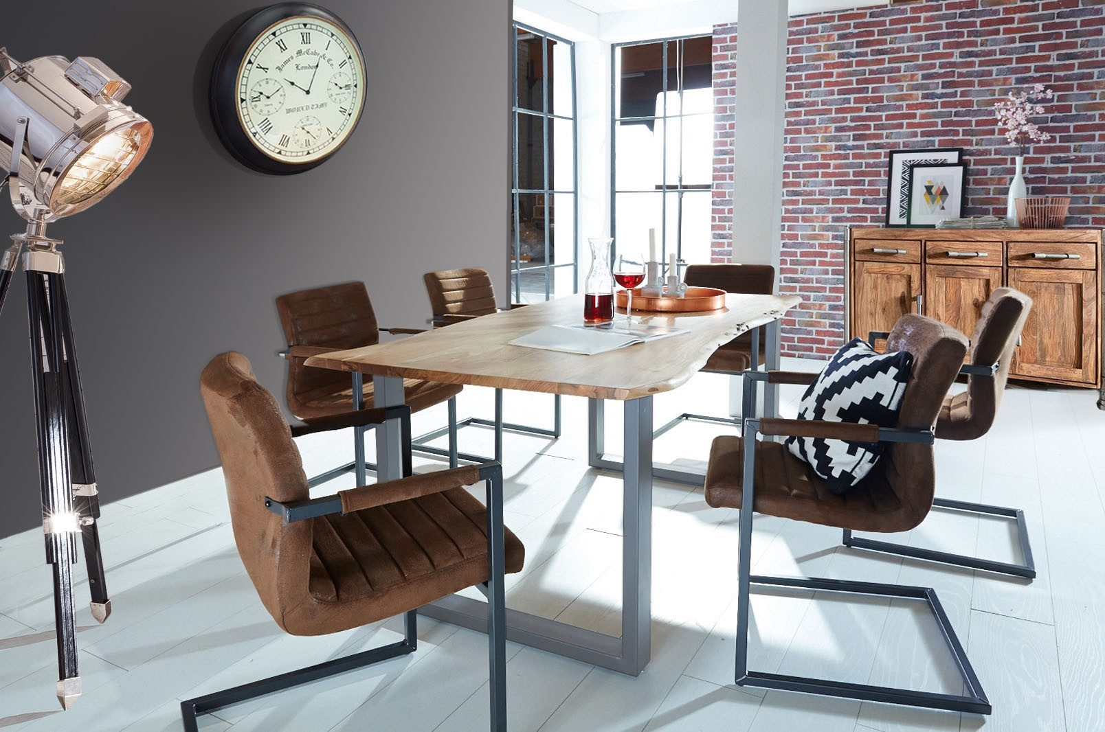 SIT Esstisch Tops&Tables, mit Tischplatte aus Wildeiche, mit Baumkante wie gewachsen, Vintage