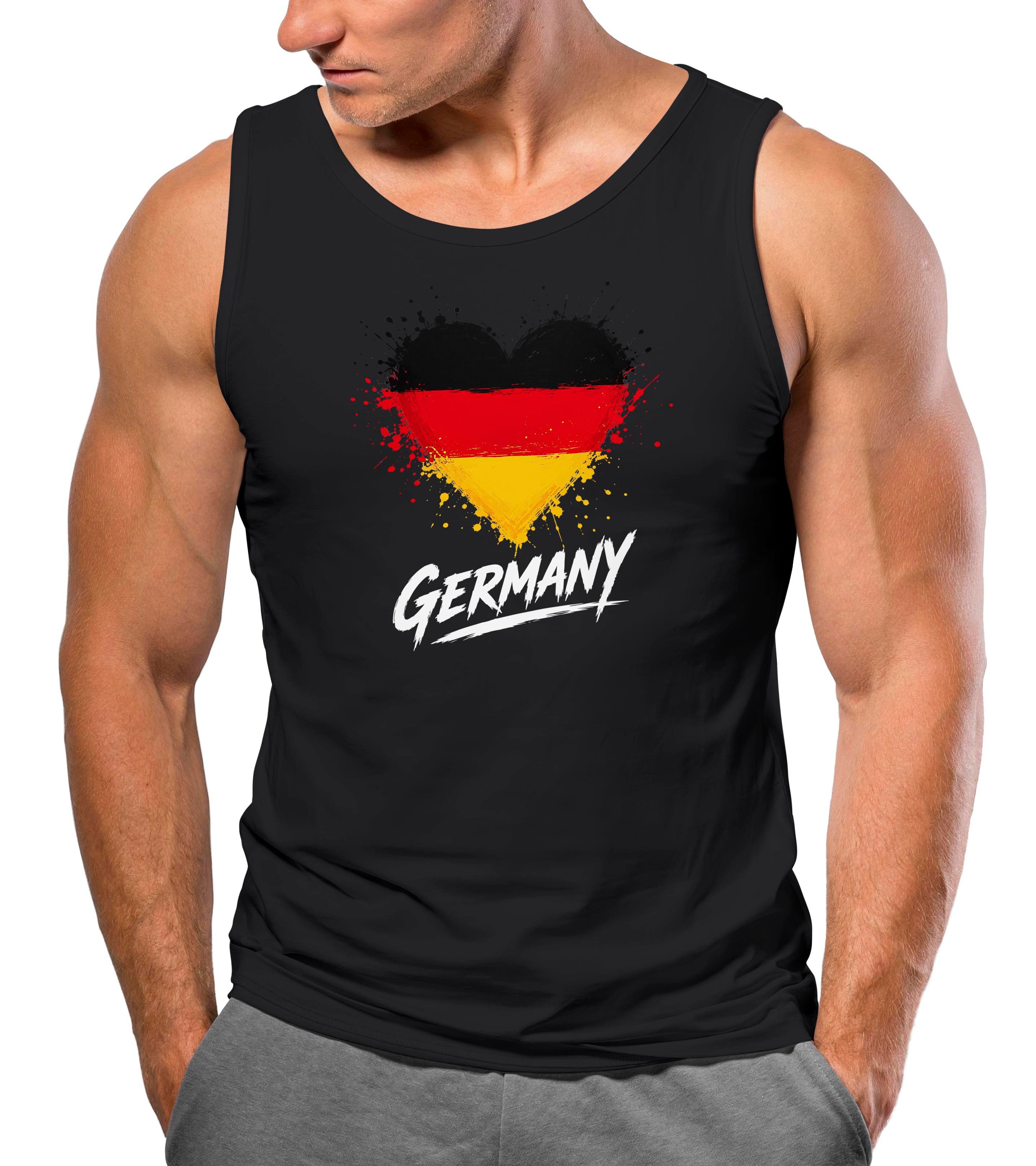 MoonWorks Tanktop Herren Tanktop WM Fußball - Design Herz - Weltmeisterschaft 2026 mit Print