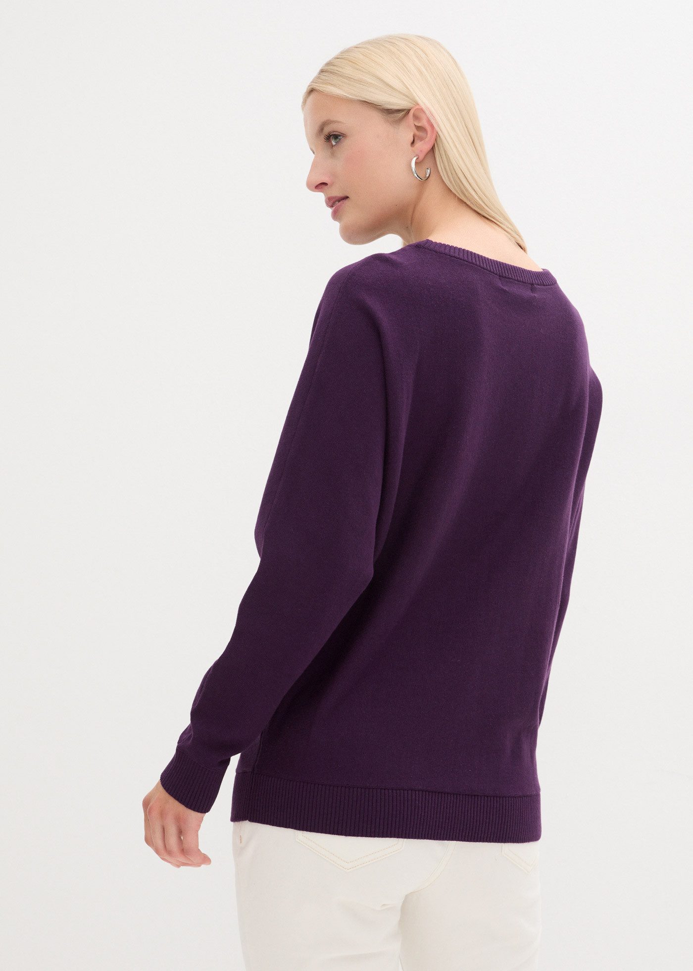 bonprix Strickpullover Pullover mit Fledermausärmeln günstig online kaufen