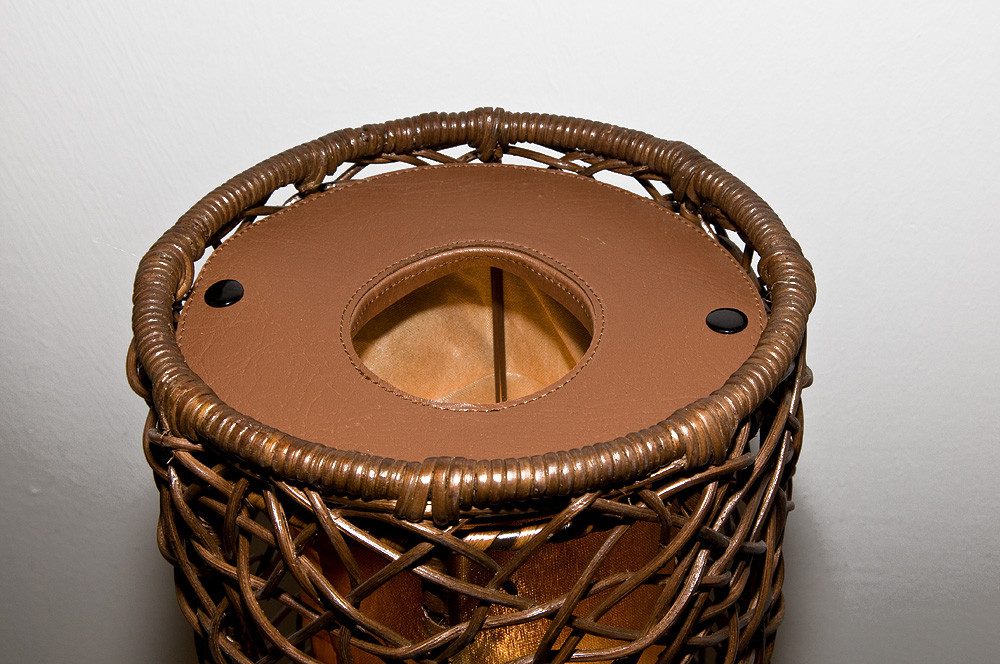 Hacienda Del Sol Stehlampe Große Stehleuchte mit Rattan-Geflecht Stoffschirm - für LEDs - Stehlam, Leuchtmittel austauschbar (nicht im Lieferumfang enthalten)