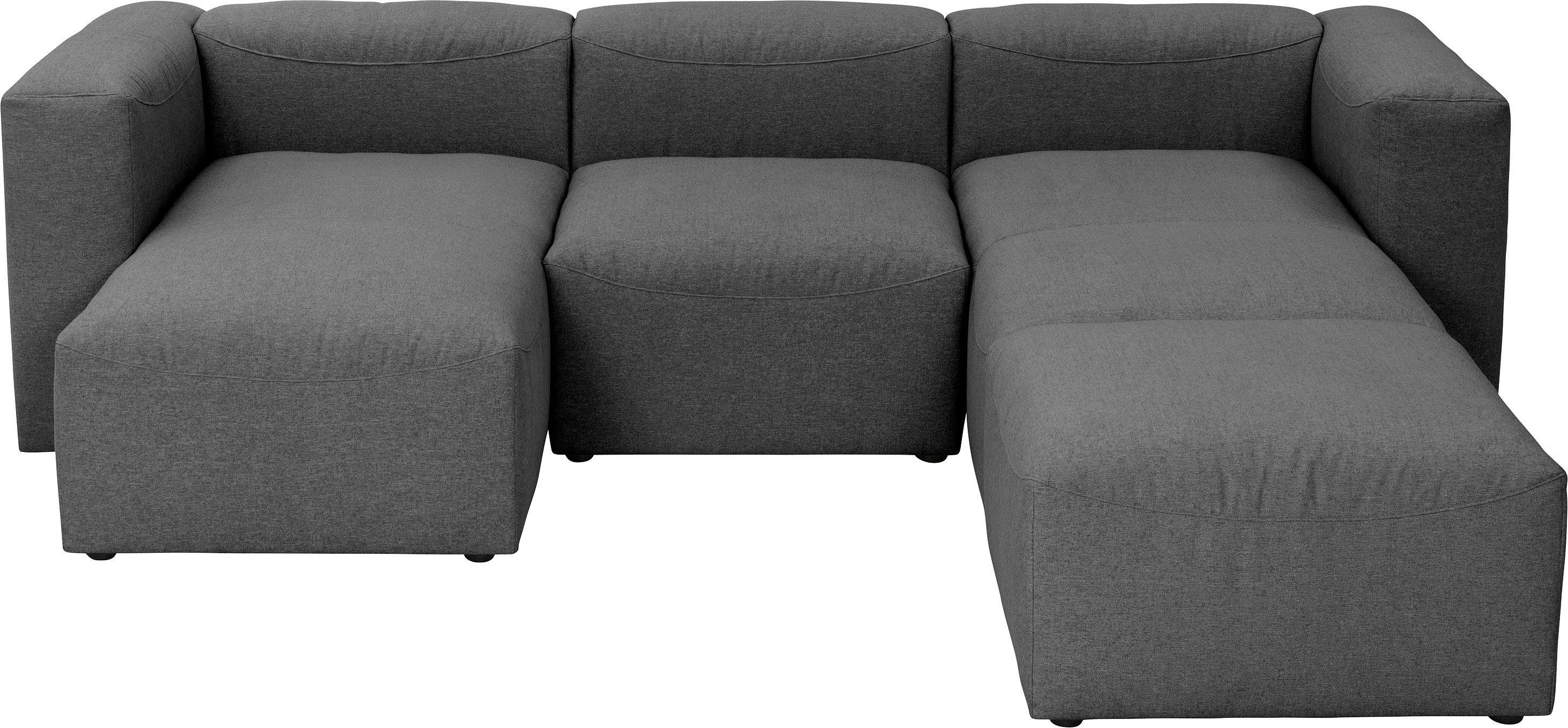 Winzer® aus 4 anthrazit Spar-Set Sitz-Elementen, Lena, Max kombinierbar individuell Wohnlandschaft 04 Sofa-Set 4 Teile,