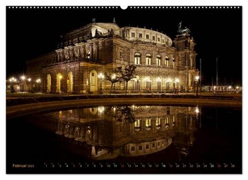 CALVENDO Wandkalender Eine Nacht in Dresden (Premium, hochwertiger DIN A2 Wandkalender 2023, Kunstdruck in Hochglanz)