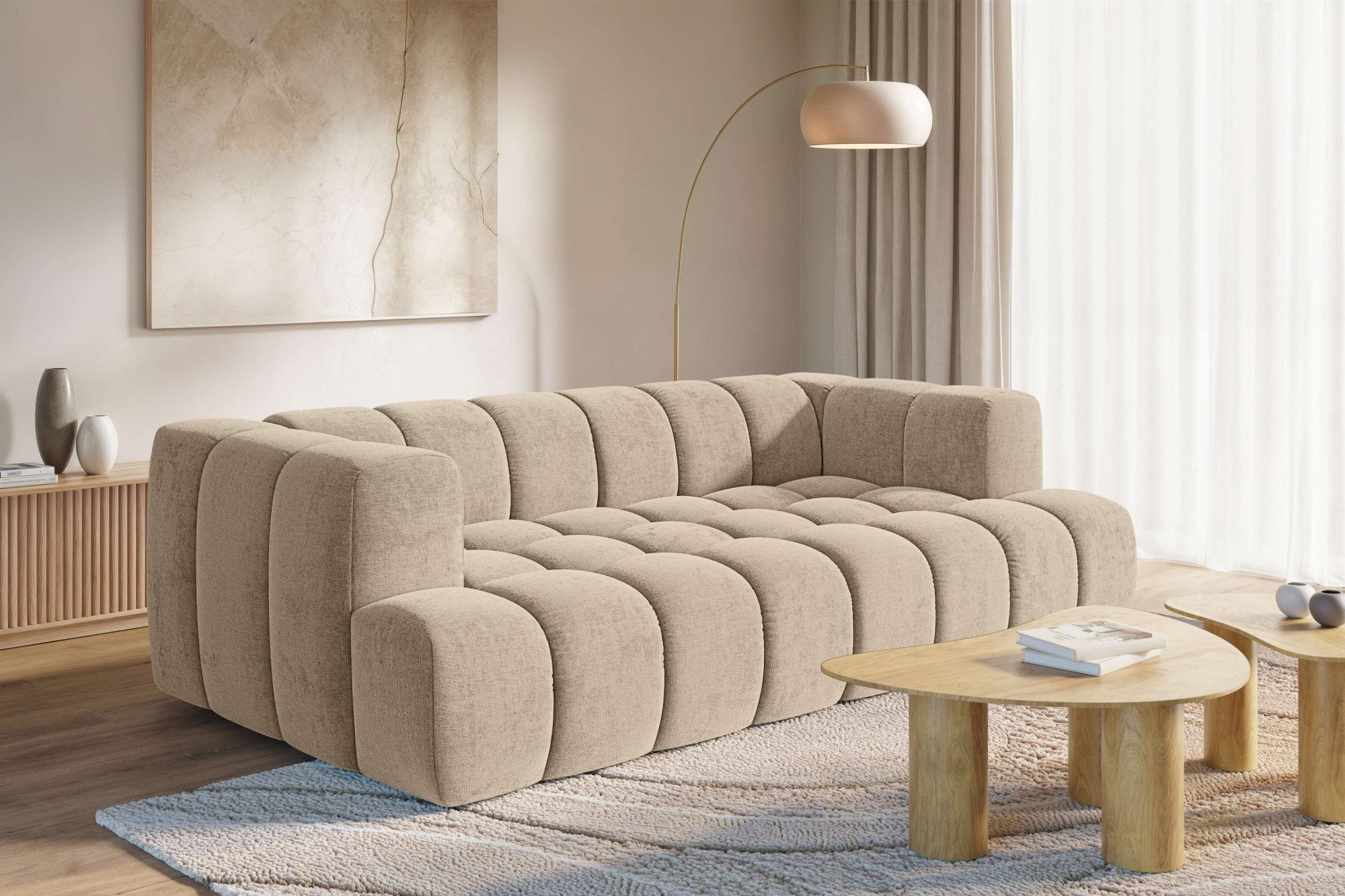 homsy by Ana Johnson Big-Sofa »XL« BOUBELLE Design-Sofa extra tief, Bubble-Optik, Breite 246 cm, 4-Sitzer mit Wellenunterfederung, XL Sitztiefe 100 cm
