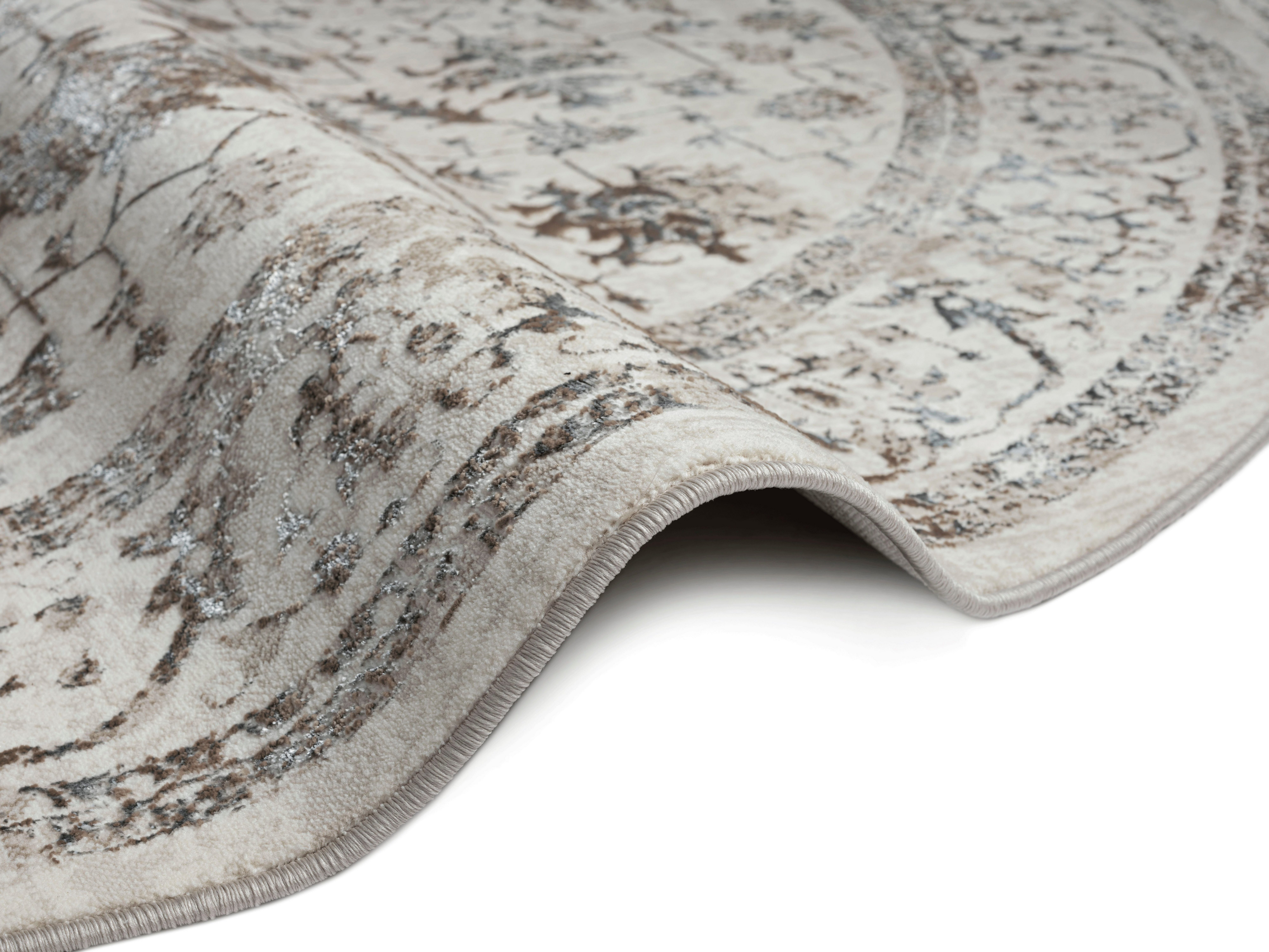 merinos Teppich Creation 50112, rund, Höhe: 10 mm, elegant, glänzend, Kurzf günstig online kaufen